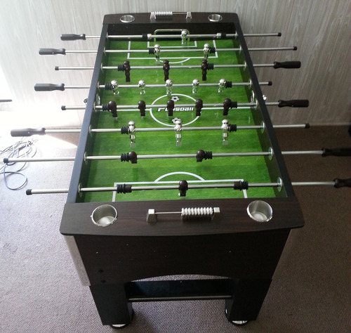 Hathaway Primo 56-In Foosball Table for Family Game Room - With Counterbalanced Players, E-Z Spin Bearings, Analog Scoring Units, Easy-Grip Handles & Adjustable Leg Levelers - Wood Grain Finish customer photo 1