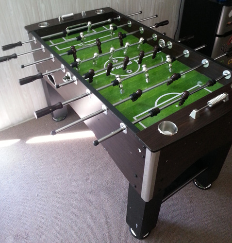 Hathaway Primo 56-In Foosball Table for Family Game Room - With Counterbalanced Players, E-Z Spin Bearings, Analog Scoring Units, Easy-Grip Handles & Adjustable Leg Levelers - Wood Grain Finish customer photo 2