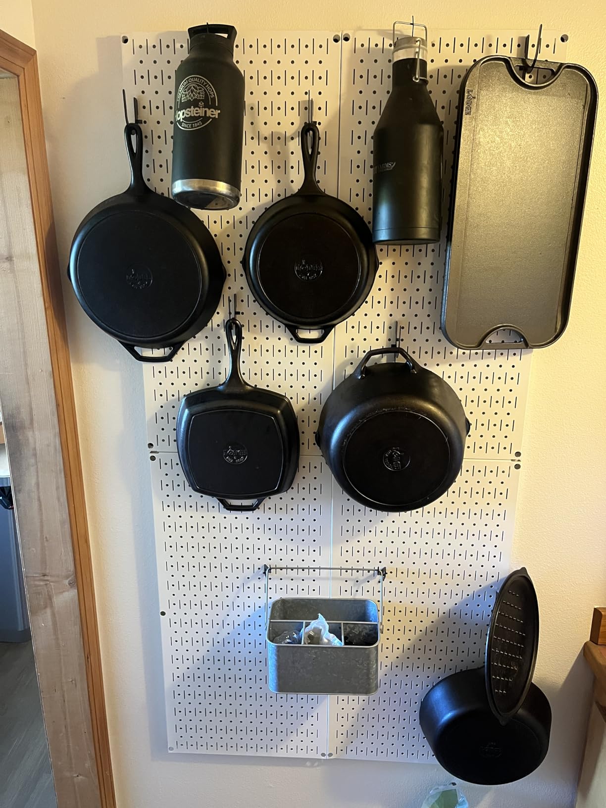 Wall Control Kitchen Pegboard Organizer Pots and Pans Storage Rack Organization Kit with Metallic Silver Pegboard and Black Accessories customer photo 2