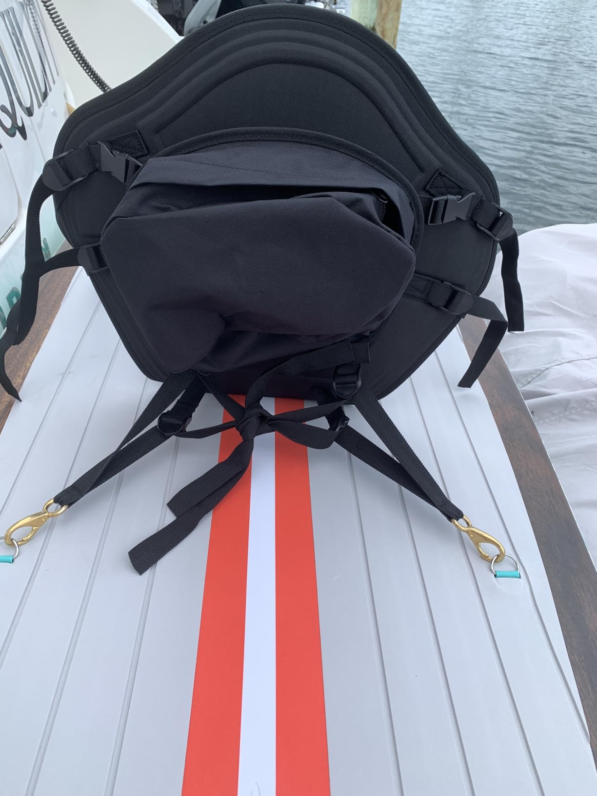 Leader Accessories Kayak Seats Paddle Board Seat Universal Canoe SUP Seat with Back Support - Deluxe Kayak Chair Seat Cushion with Storage Bag customer photo 1