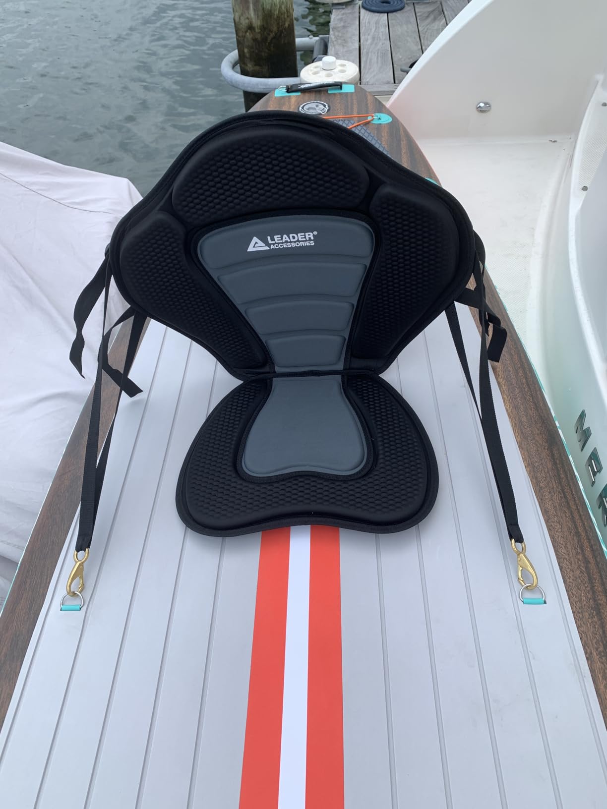 Leader Accessories Kayak Seats Paddle Board Seat Universal Canoe SUP Seat with Back Support - Deluxe Kayak Chair Seat Cushion with Storage Bag customer photo 2