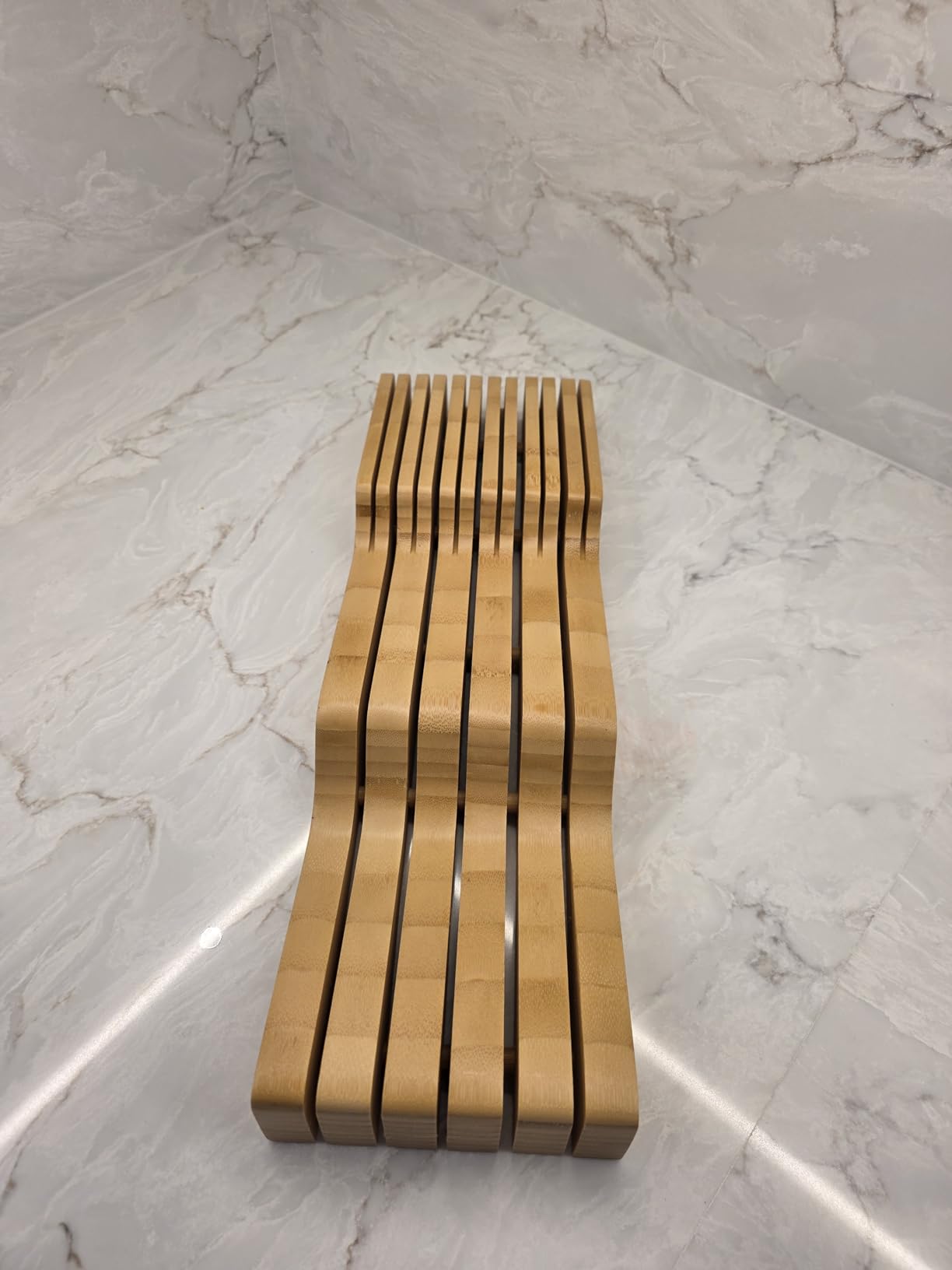 Bellemain 100% Pure Bamboo in Drawer Knife Block | 16 Knife Slots Knife Drawer Organizer | Store Knives Safely with The Blades Down | Storage Solution for Your Kitchen customer photo 2