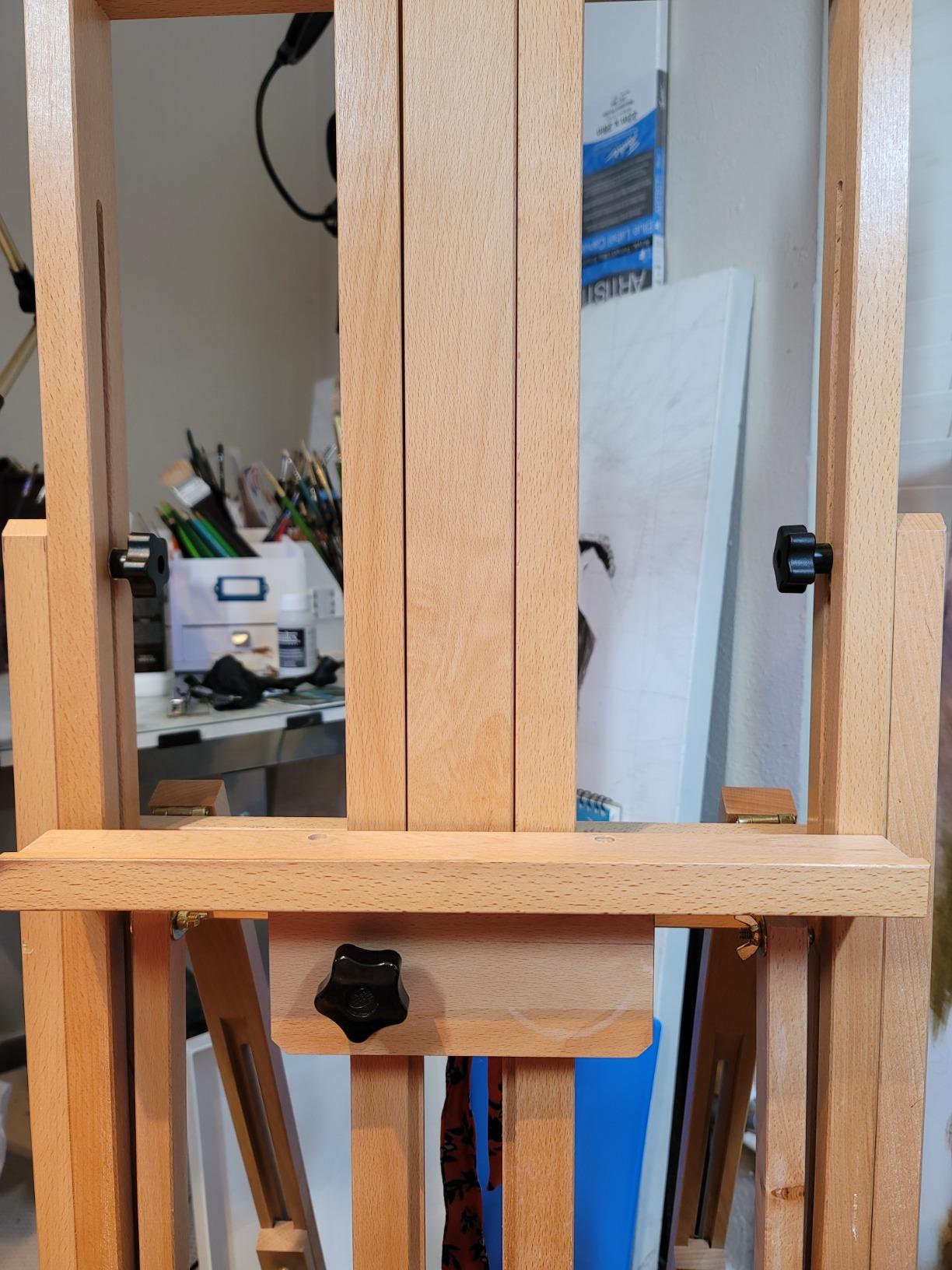 U.S. Art Supply Master Multi-Function Studio Artist Wooden Floor Easel - Large Heavy Duty Adjustable H-Frame, Tilts Flat, Mast Adjusts to 97