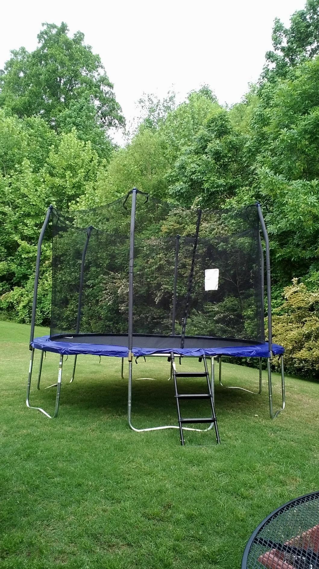 Skywalker Trampoline Outdoor 8 FT, 12 FT, 15 FT Jump N' Dunk Round Outdoor Trampoline with Net, Trampoline Mat, and Basketball Hoop for Trampoline customer photo 2