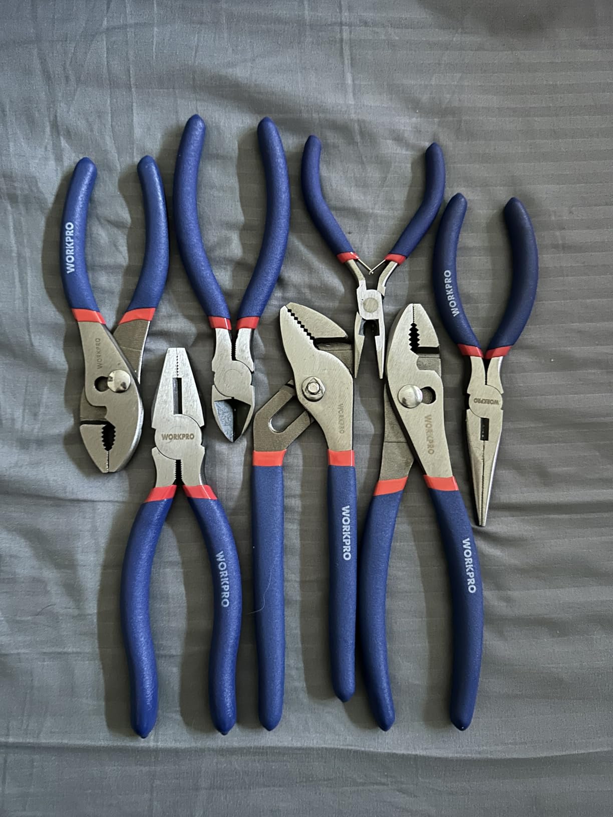 7-piece WORKPRO Pliers Set with Groove Joint, Long Nose, Slip Joint, Linesman, and Diagonal Pliers for DIY & Home Use customer photo 2
