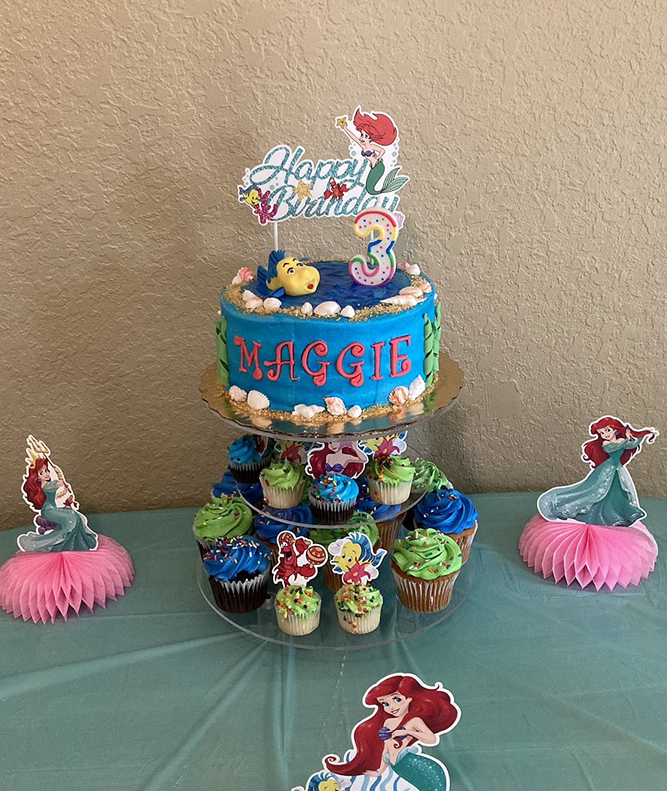 Jusalpha Large 4 Tier Acrylic Cupcake Stand,Acrylic Round Cake Stand Dessert Tower Tea Party Serving Platter, Cupcake Tree Wedding Party Décor, Stand with Rod Feet (4RF) customer photo 2