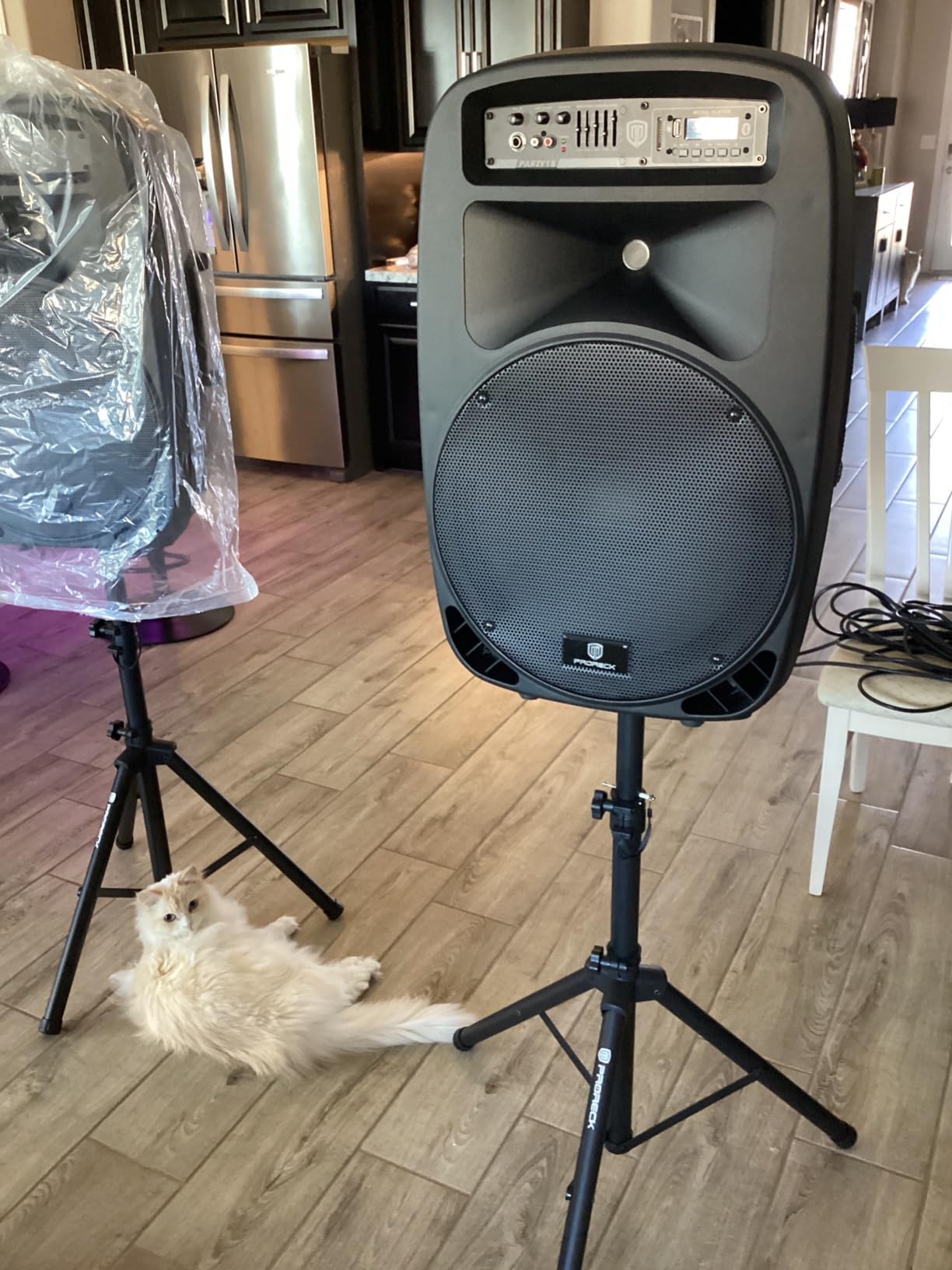 PRORECK Party 15 Portable 15-Inch 2000 Watt 2-Way Powered PA Speaker System Combo Set with Bluetooth/USB/SD Card/FM/Remote Control/LED Light for Indoor, Outdoor DJ Parties, Karaoke customer photo 1