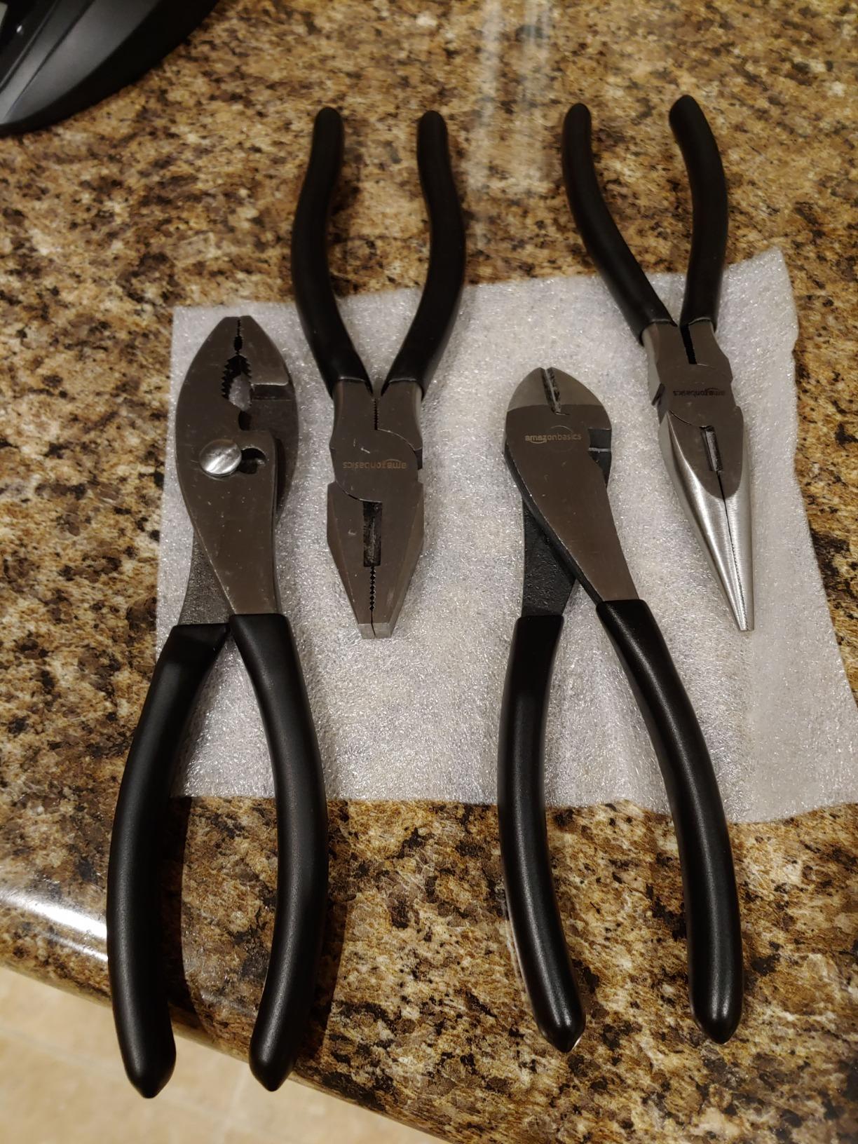 Amazon Basics Pliers Set, Hand Tools for Precision, Cutting Wire Cutter with Needle Nose and Diagonal, Quality Tool Set for Home Maintenance, Set of 4, Black and Silver customer photo 1