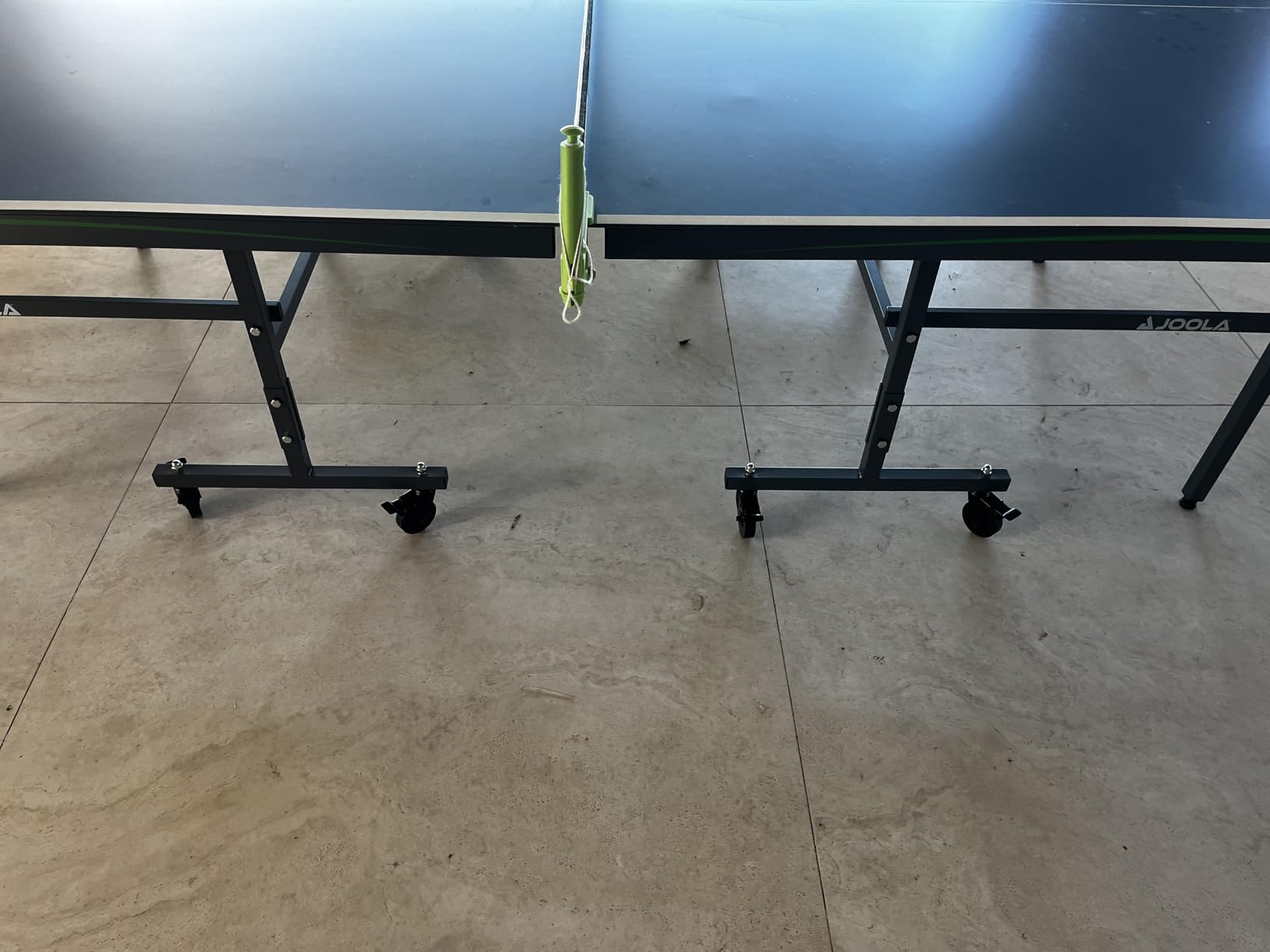 JOOLA Outdoor Table Tennis Table - Multi Use Conference Table Dining Table - Concrete Wood Look Includes Steel Outdoor Ping Pong Net Set & Frame - Hybrid Indoor Outdoor Ping Pong Table customer photo 2