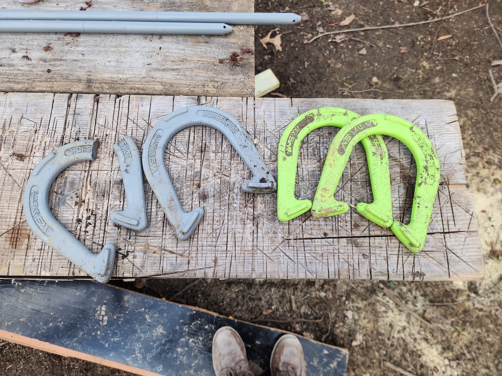 EastPoint Official Weight Horseshoe Set - 4 Horseshoes, 2 Stakes - Durable Cast Iron & Steel for Yard Games for Adults - Portable Case for Outdoor Games for Adults & Beach Activity customer photo 1