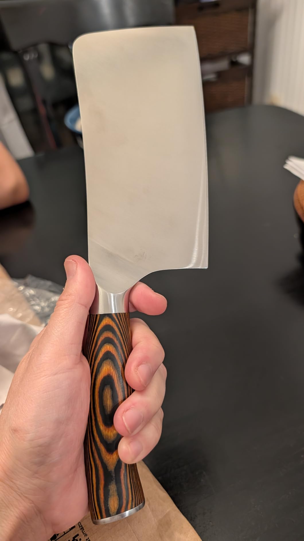 TUO Vegetable Cleaver Knife, Chinese Chef Knife 7 inch Meat Cleaver with Pakkawood Handle, Stainless Steel Butcher Chopper for Home Kitchen - Fiery Phoenix Series customer photo 1