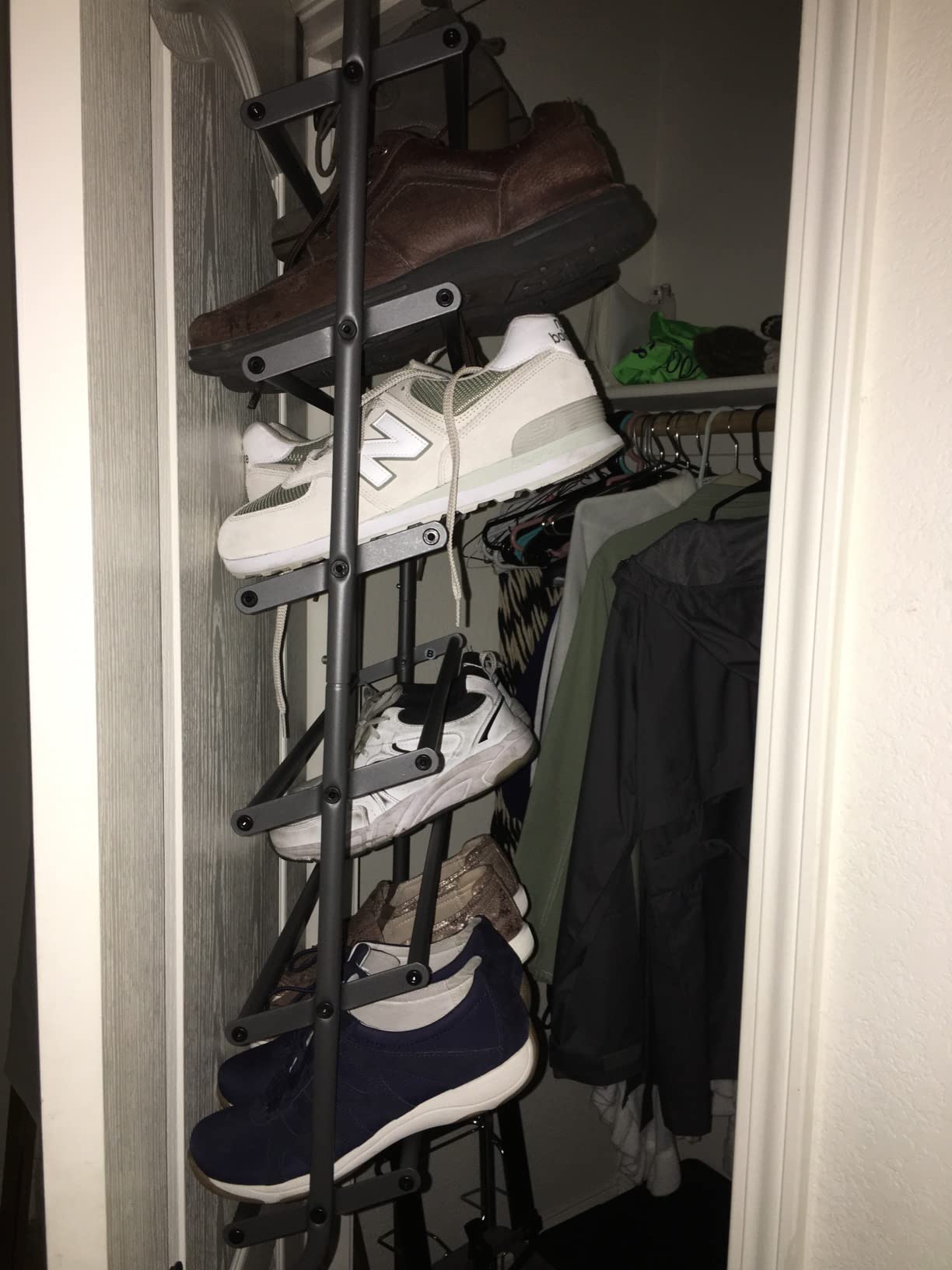 Whitmor 18 Pair Over The Door Shoe Organizer, 6 Tier Heavy Duty Metal Shoe Organizer for Closet, Hanging Shoe Rack for Closet Organizer & Storage, 42