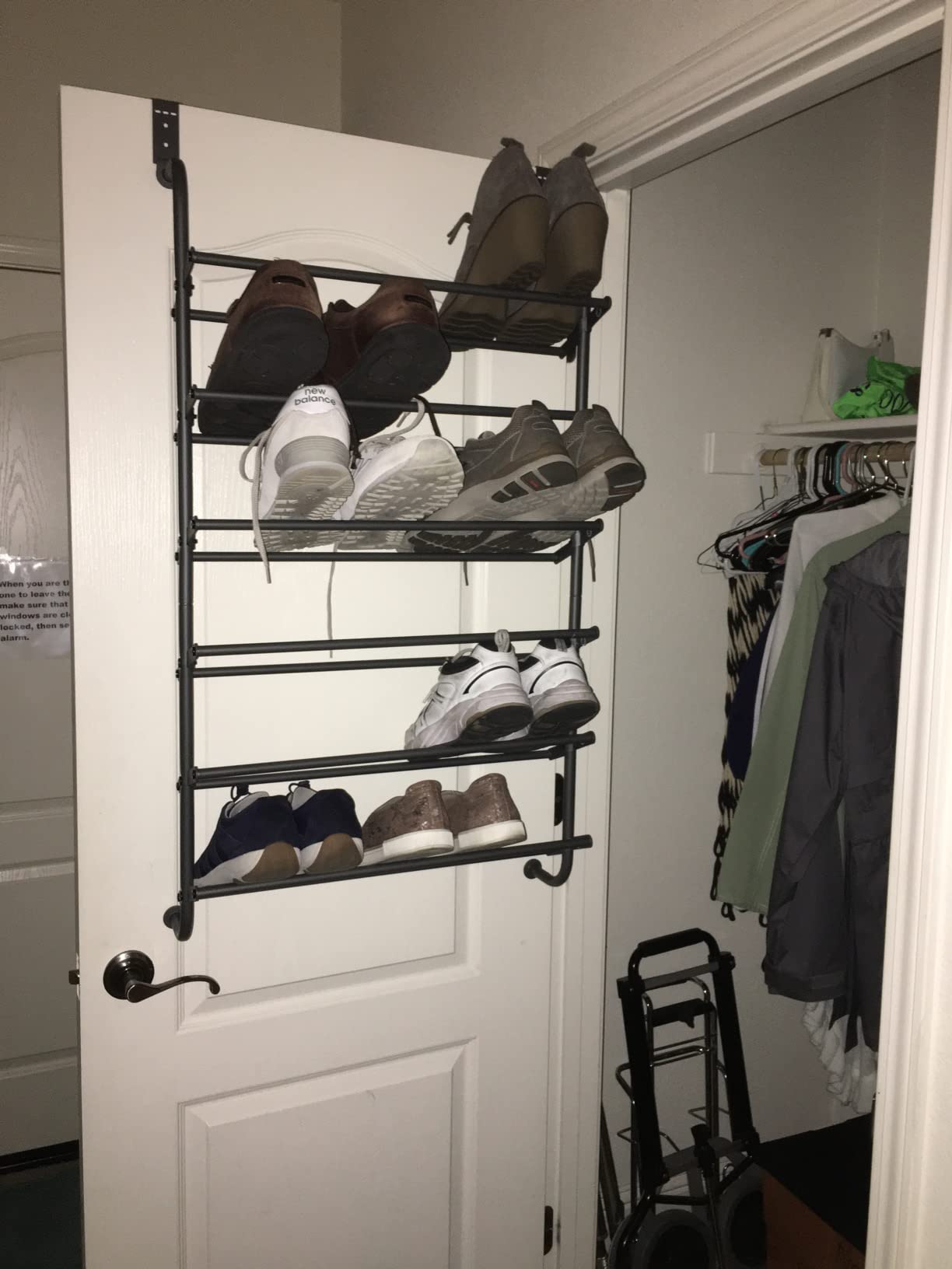 Whitmor 18 Pair Over The Door Shoe Organizer, 6 Tier Heavy Duty Metal Shoe Organizer for Closet, Hanging Shoe Rack for Closet Organizer & Storage, 42
