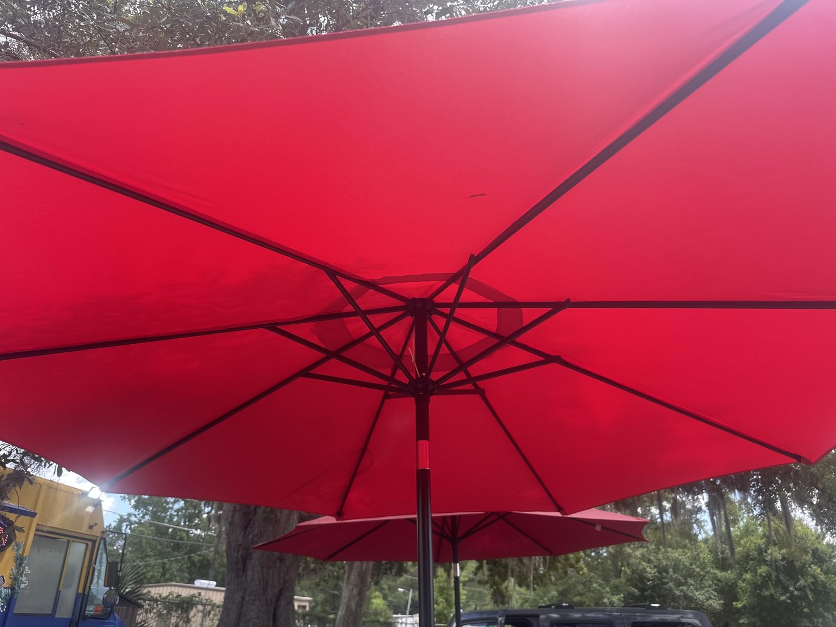 Sunnyglade 9' Patio Umbrella Outdoor Table Umbrella with 8 Sturdy Ribs (Red) customer photo 1