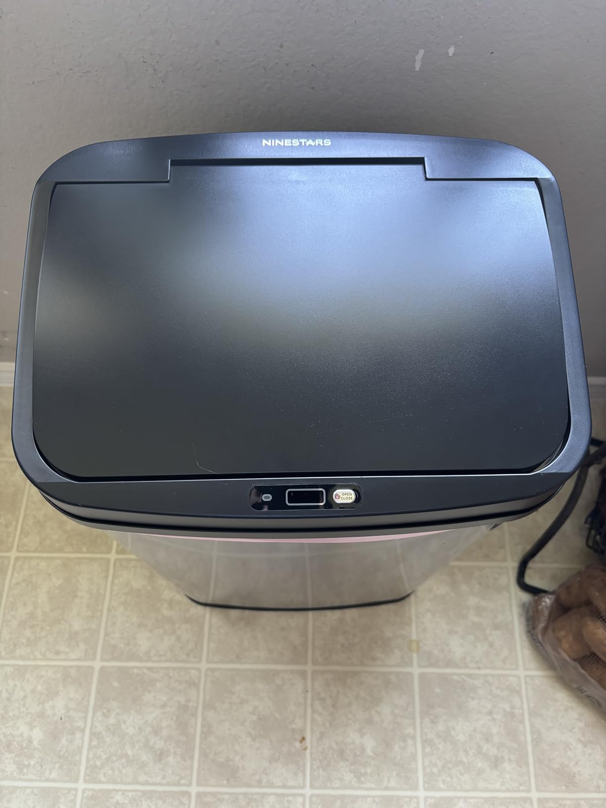 Ninestars 13 Gallon Automatic Trash Can, 50L Touchless Motion Sensor Garbage Can with Odor-Sealing Lid, Rectangular Stainless Steel, Silver Trim customer photo 1