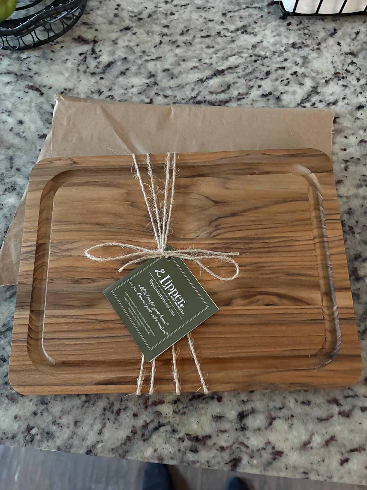 Lipper International 7215 Teak Wood Edge Grain Kitchen Cutting and Serving Board, Small, 12