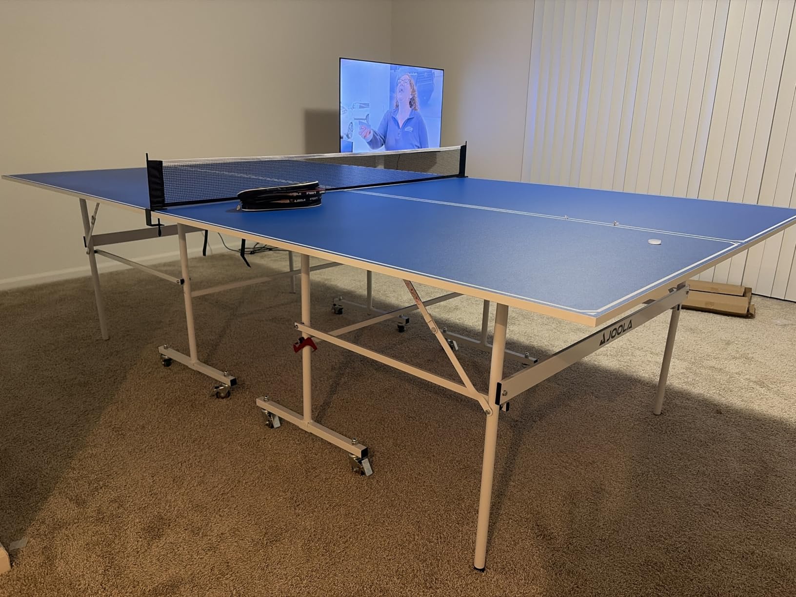 JOOLA Indoor 15mm Ping Pong Table with Quick Clamp Ping Pong Net Set - Single Player Playback Mode - Regulation Size Table Tennis Table - Compact Storage Ping Pong Table customer photo 2