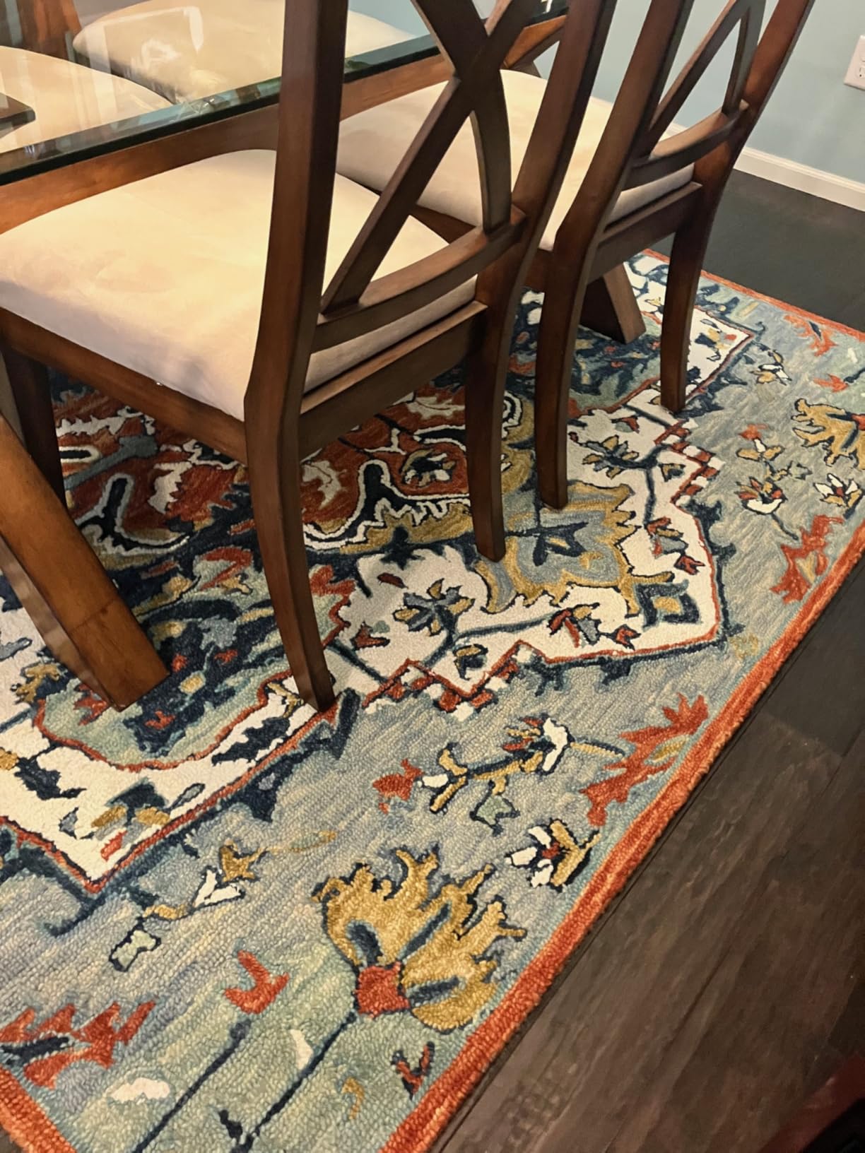 SAFAVIEH Area Rug 8x10 - Aspen Collection - Large - Blue & Rust, Handmade Wool, Boho Design, Ideal for Living Room, Bedroom, Office, Dining Space (APN312A) customer photo 1