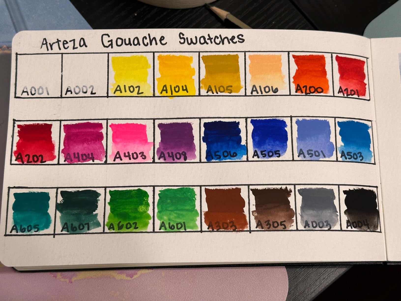 ARTEZA Gouache Paint, Set of 24, 12ml/0.4 US fl oz Gouache Paint Tubes, Gouache Set for Adults and Students customer photo 1