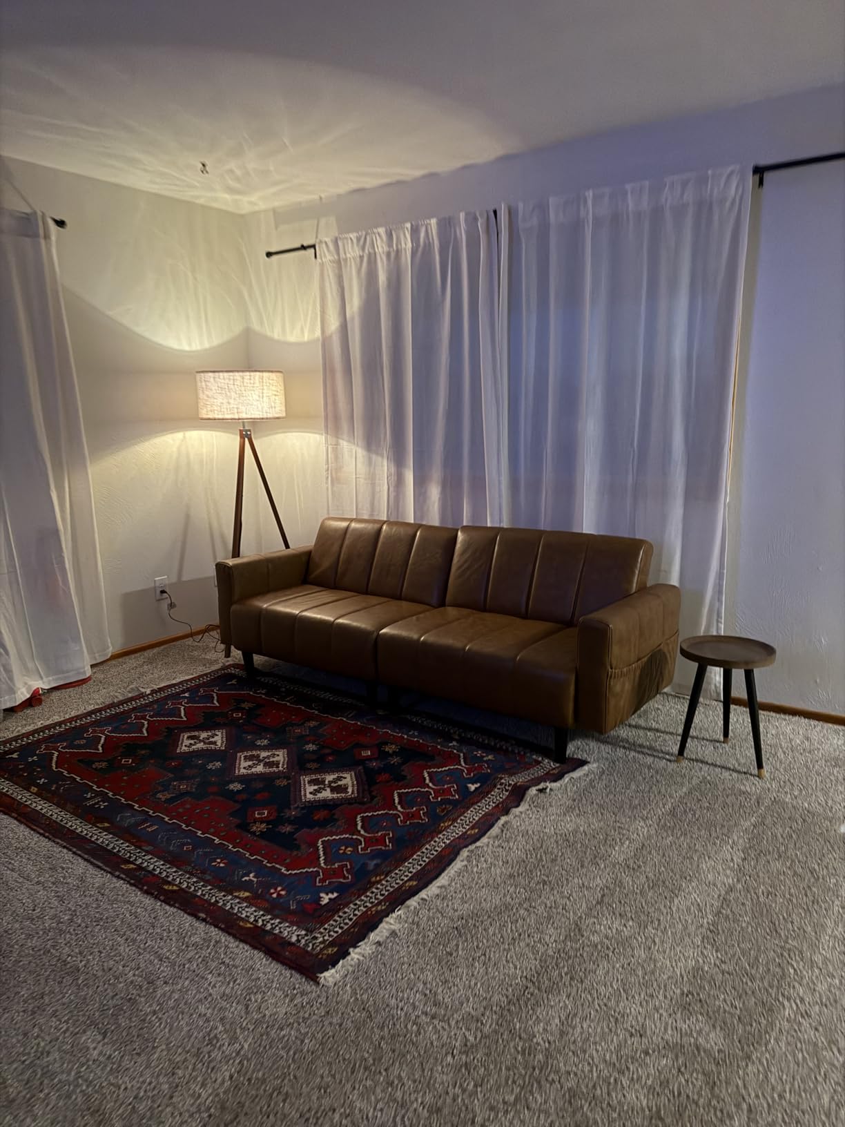 LEPOWER Tripod Floor Lamp Mid Century Modern Standing Lamps for Living Room | Light-Diffusing Linen Shade, Premium Rubberwood Tripod with E26 Base, Adding Warmth to Bedroom, Office and Study Corner customer photo 2