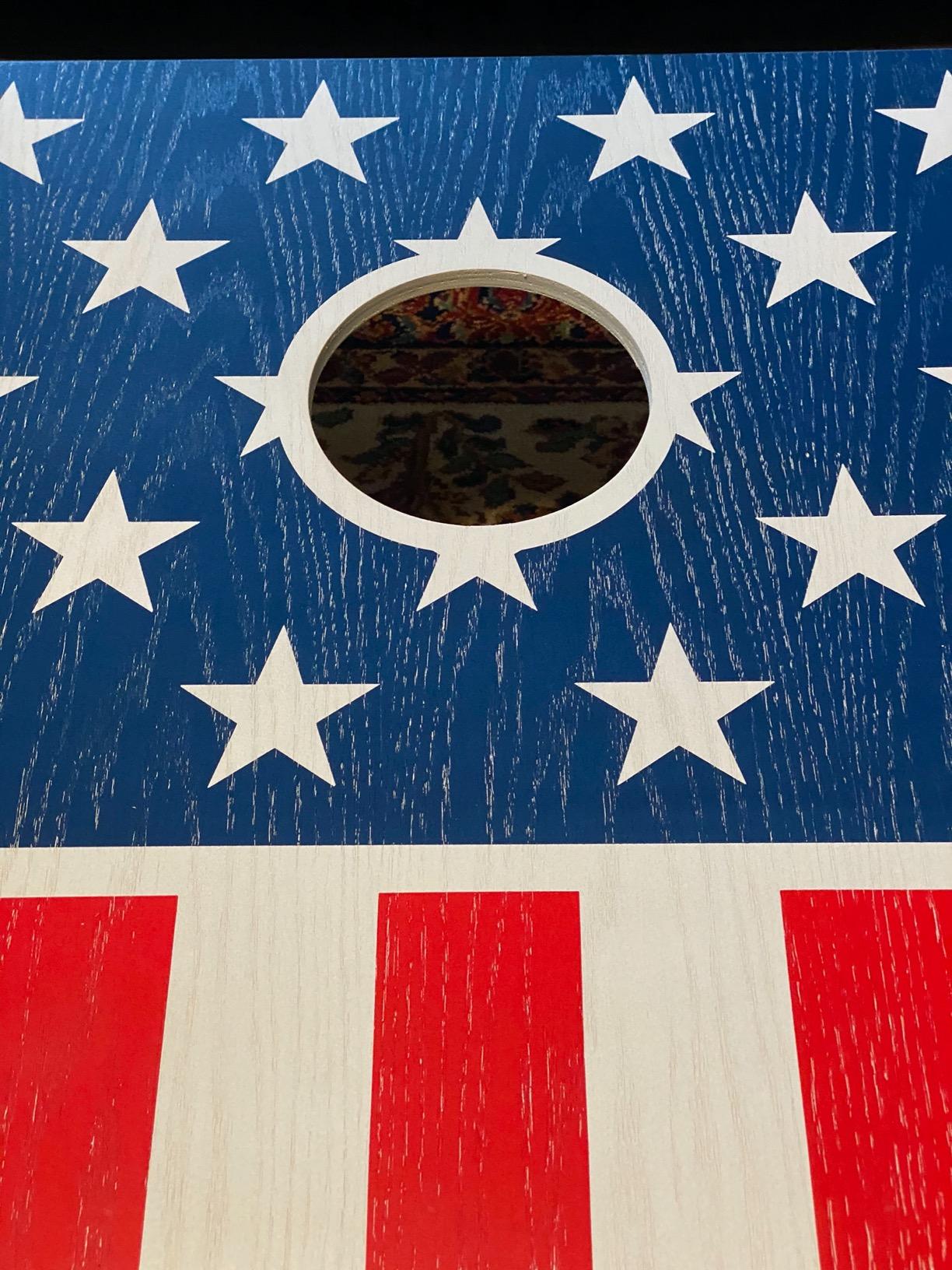 GoSports 4 x 2 ft Flag Series Wood Cornhole Sets - American Flag or State Flags - Includes 2 Regulation Size Boards, 8 Bean Bags, Carrying Case and Rules customer photo 1