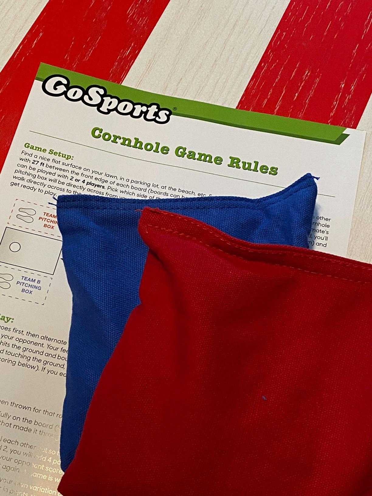 GoSports 4 x 2 ft Flag Series Wood Cornhole Sets - American Flag or State Flags - Includes 2 Regulation Size Boards, 8 Bean Bags, Carrying Case and Rules customer photo 2