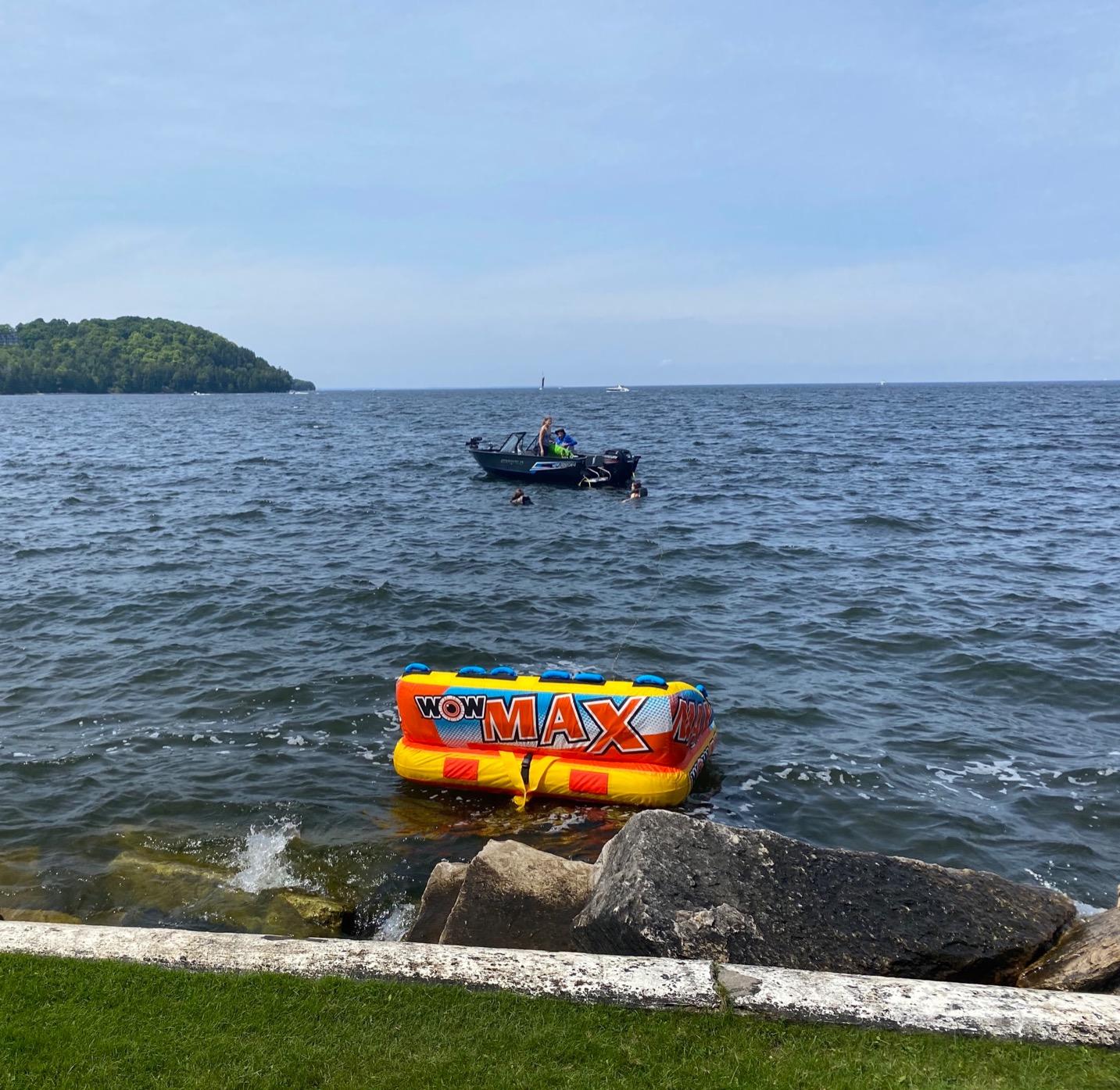 Wow Sports - Max Inflatable Towable Deck Tube - Boating Accessory - Fits Kids & Adults - Up to 3 Riders customer photo 1
