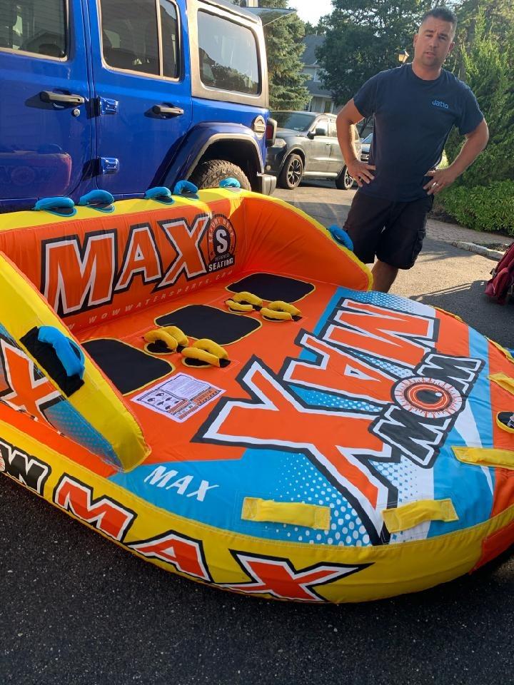 Wow Sports - Max Inflatable Towable Deck Tube - Boating Accessory - Fits Kids & Adults - Up to 3 Riders customer photo 2