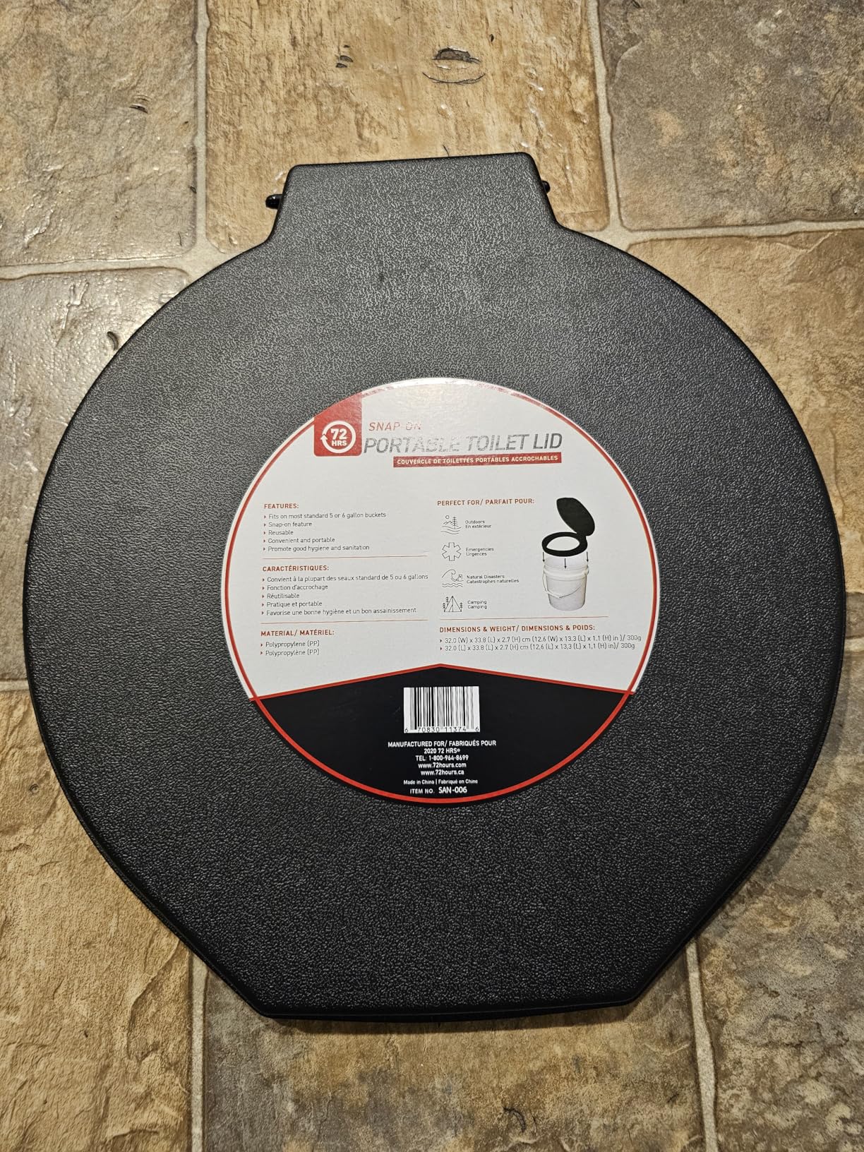 72 HRS Premium Portable Camping Toilet Seat with Lid for 5 Gallon Buckets, Outdoor Camping, Hiking, Emergencies customer photo 1