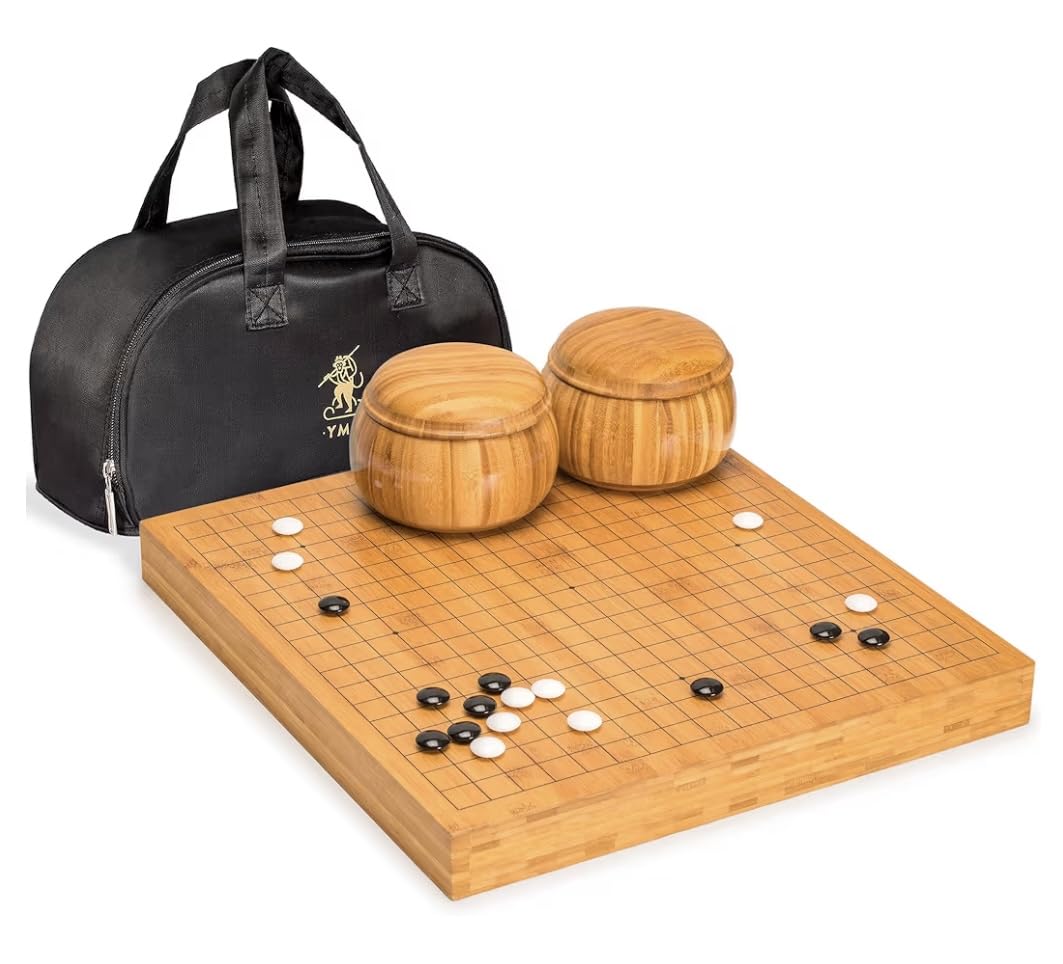 Yellow Mountain Imports Bamboo 2-Inch Reversible 19x19/13x13 Go Game Set Board with Double Convex Melamine Stones and Bamboo Bowls - Classic Strategy Board Game (Baduk/Weiqi) customer photo 2