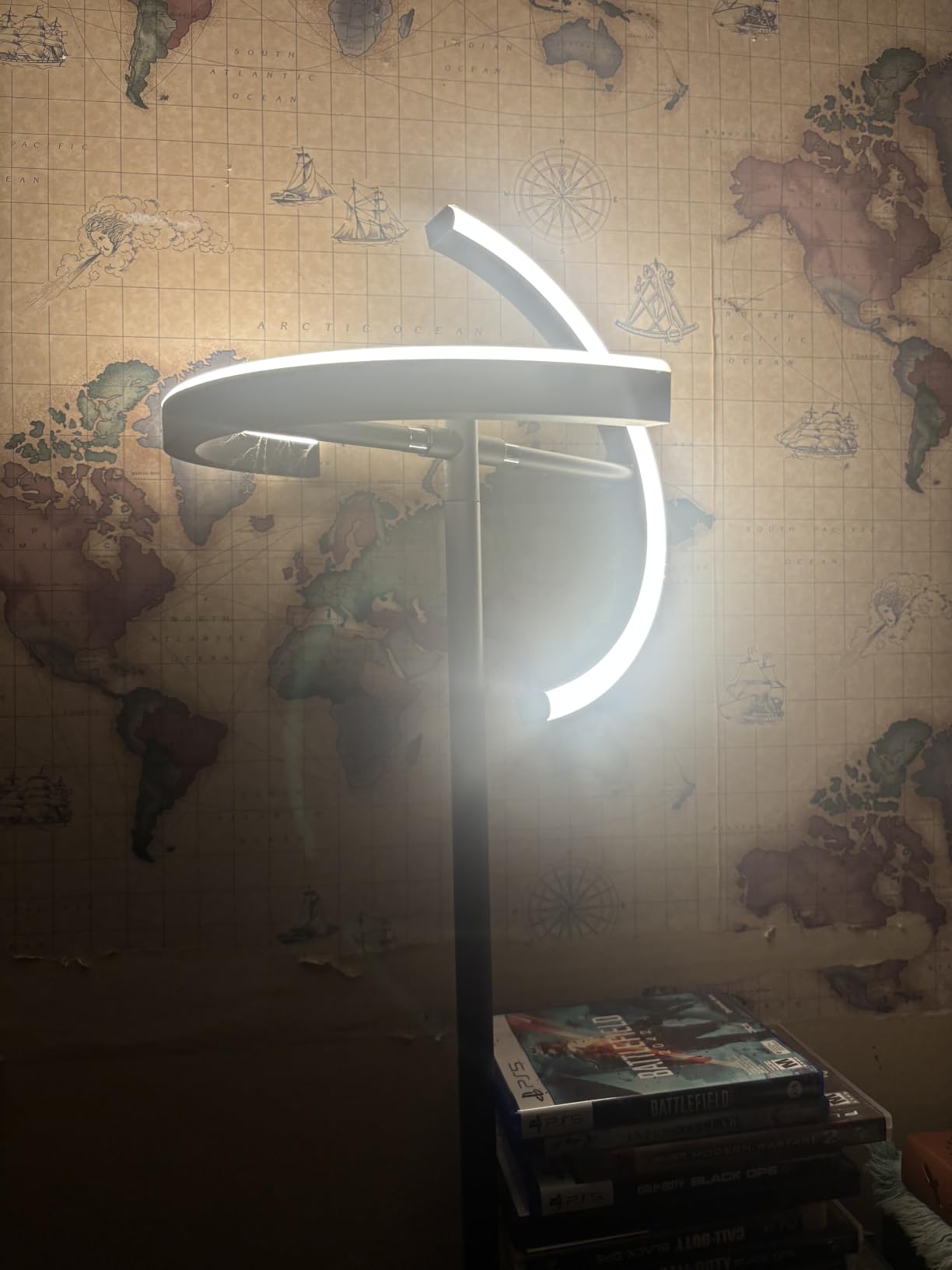 Brightech Halo Split Modern Bright LED Torchiere Floor Lamp for Offices - Dimmable, Tall Standing Lamp for Living Room or Bedroom - Adjustable Light w/Rotating Angles - Jet Black customer photo 1