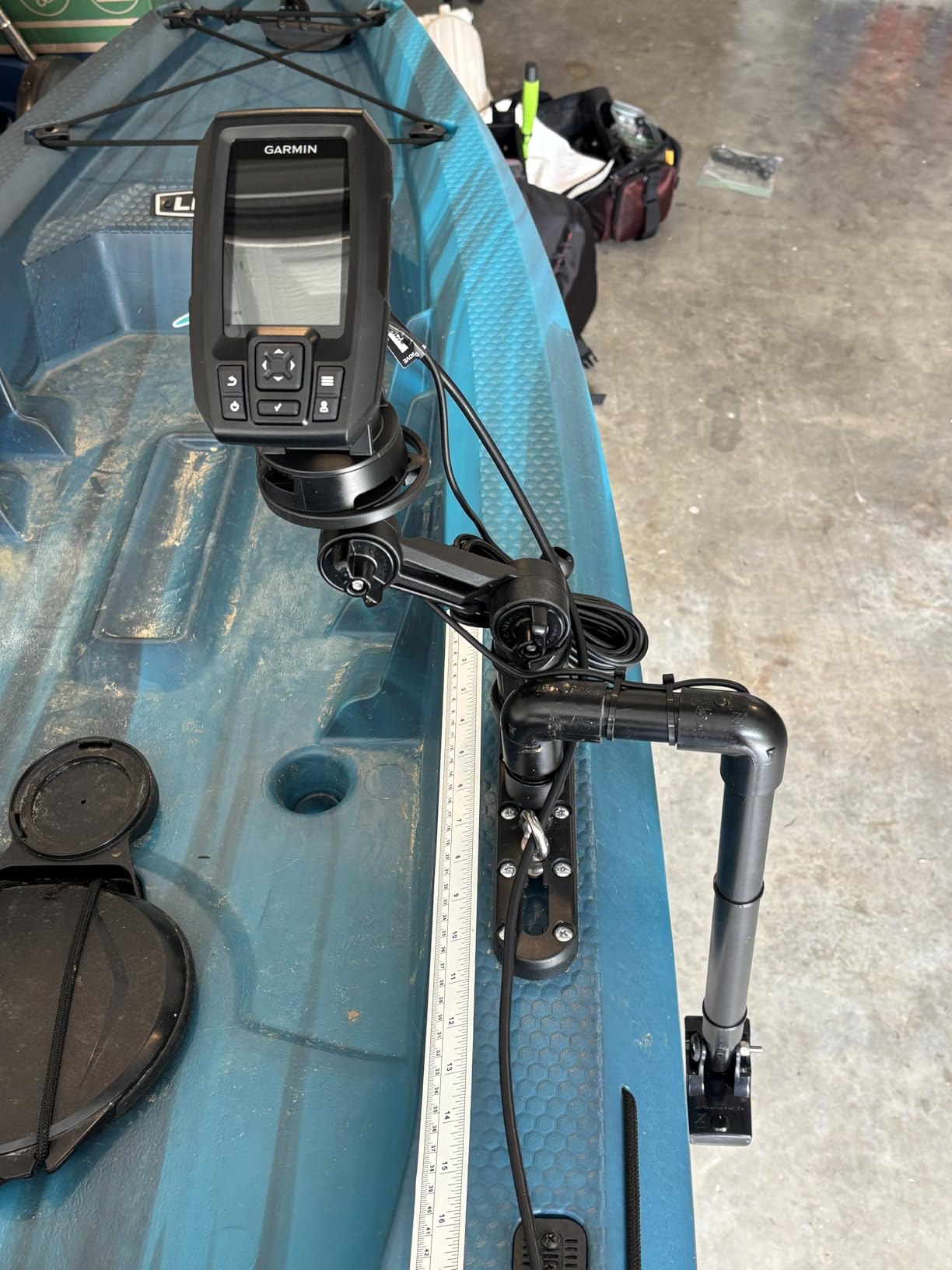 YakAttack Round Base Fish Finder Mount | Kayak Track Mount | Fits Garmin Striker 4 & Raymarine Dragonfly 7 Pro | Secure Kayak Rail Mount | Works with GearTrac & MightyMount | Hardware Included customer photo 1