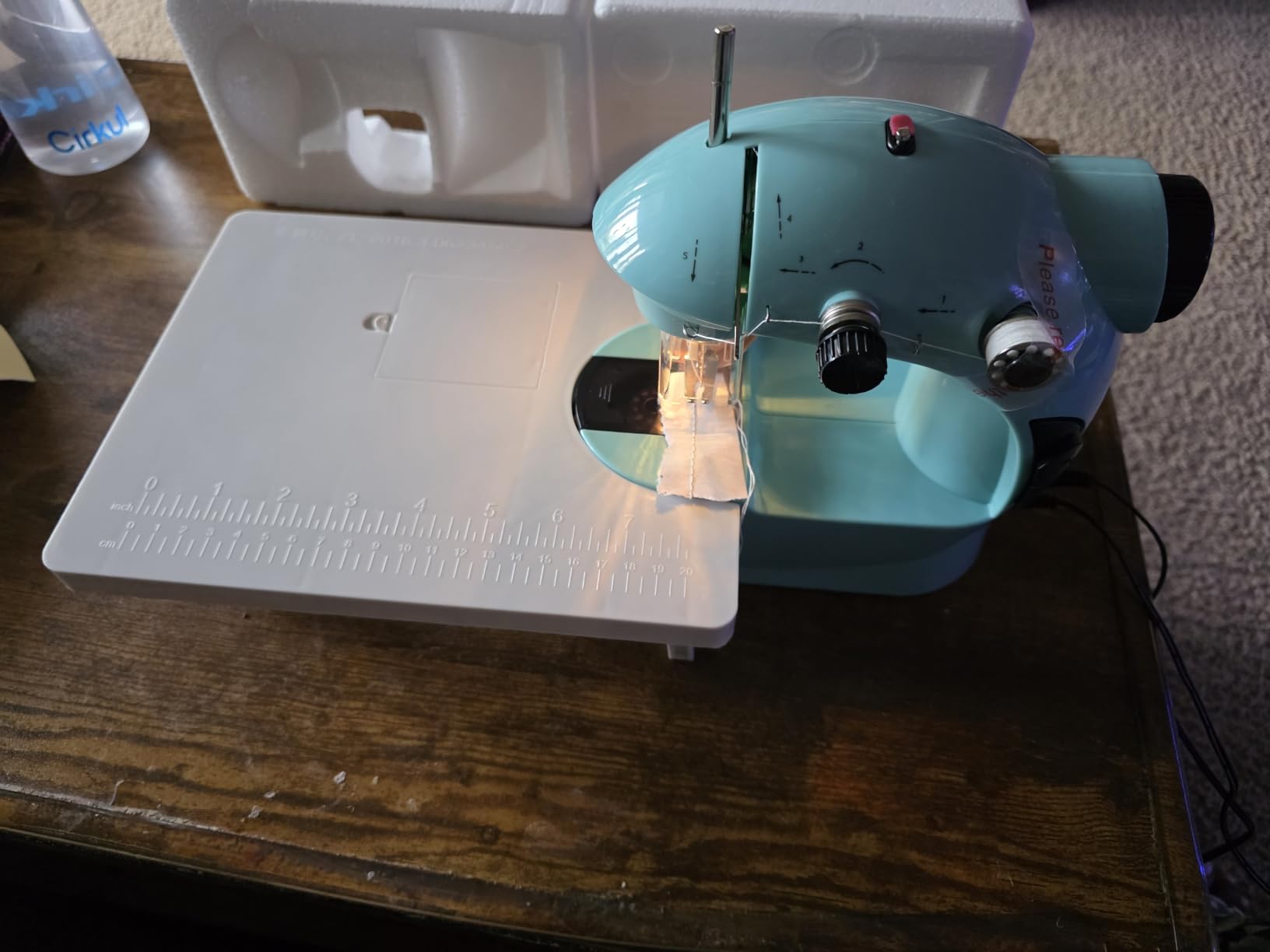 Sewing Machine for Beginners [Full Set] with Finger Guard and Fabric Bundles - Mini Sewing Machine with Sewing Kits, Foot Pedal, US Adapter and Extension Table customer photo 1