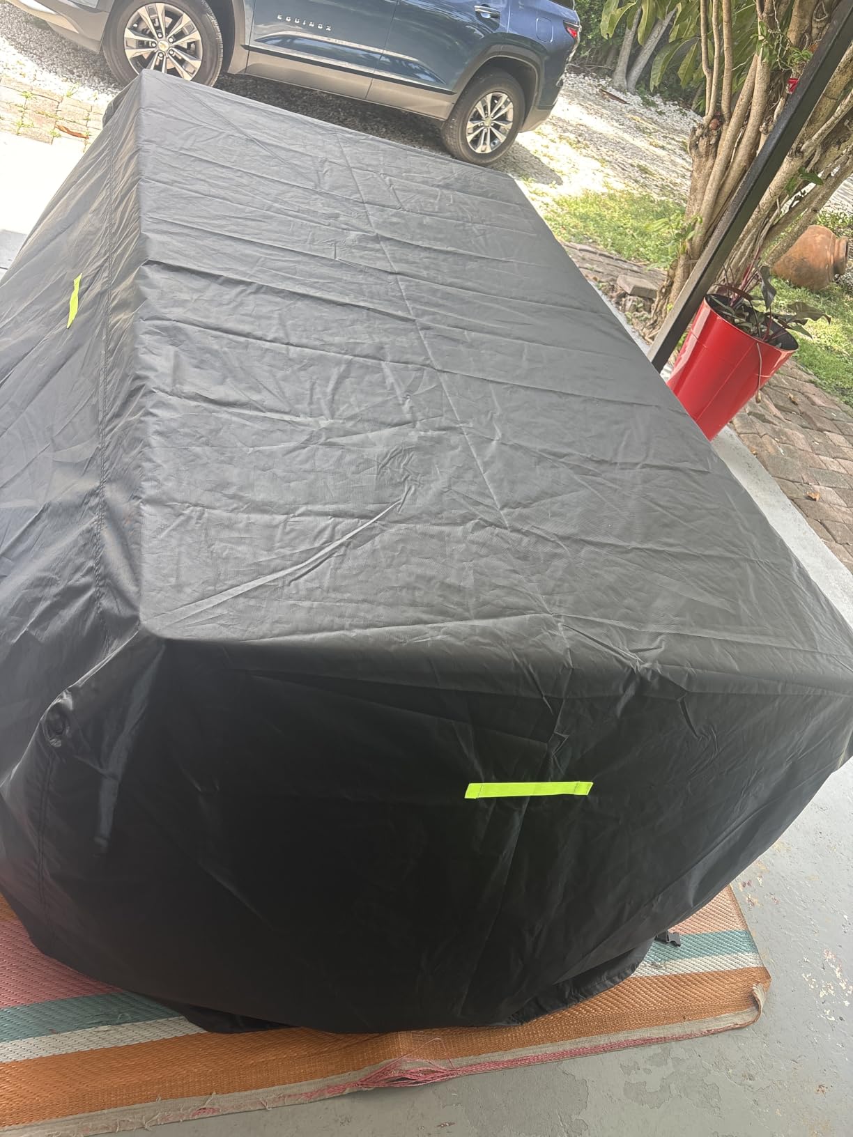 GEMITTO 7/8/9 ft Pool Table Cover, Waterproof Billiard Cover Polyester Fabric for Snooker Billiard Table (102x53x32in) Black customer photo 2