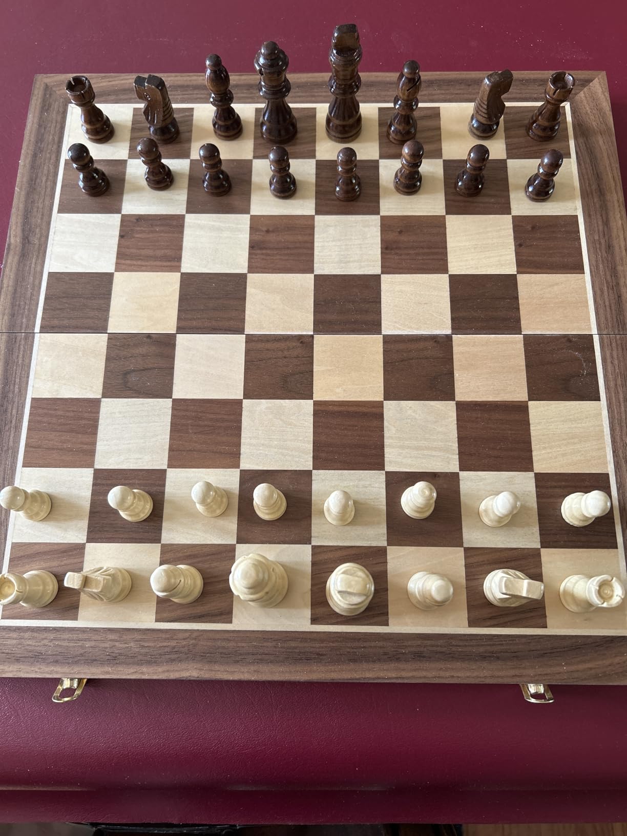 AMEROUS 15 Inches Magnetic Wooden Chess Set - 2 Extra Queens - Folding Board - Pieces Storage Slots, Handmade Portable Travel Chess Game customer photo 1