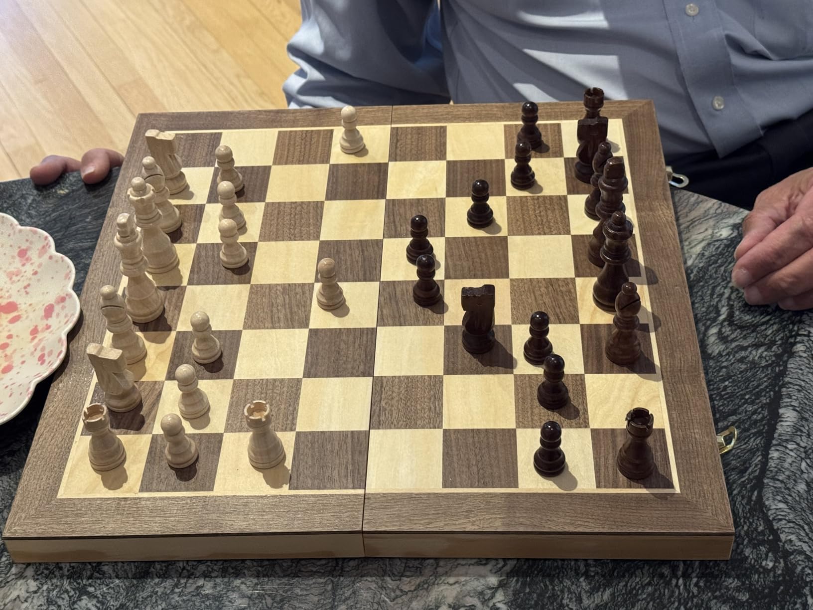 AMEROUS 15 Inches Magnetic Wooden Chess Set - 2 Extra Queens - Folding Board - Pieces Storage Slots, Handmade Portable Travel Chess Game customer photo 2