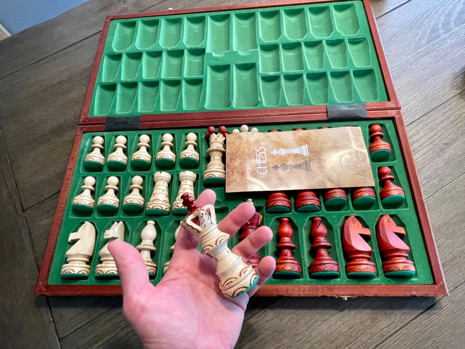 Husaria European International Wooden Chess Game Set, Ambassador - 21.7 Inches - Large-Size Chess Set with Handcrafted Chessmen and Felted Folding Board customer photo 1