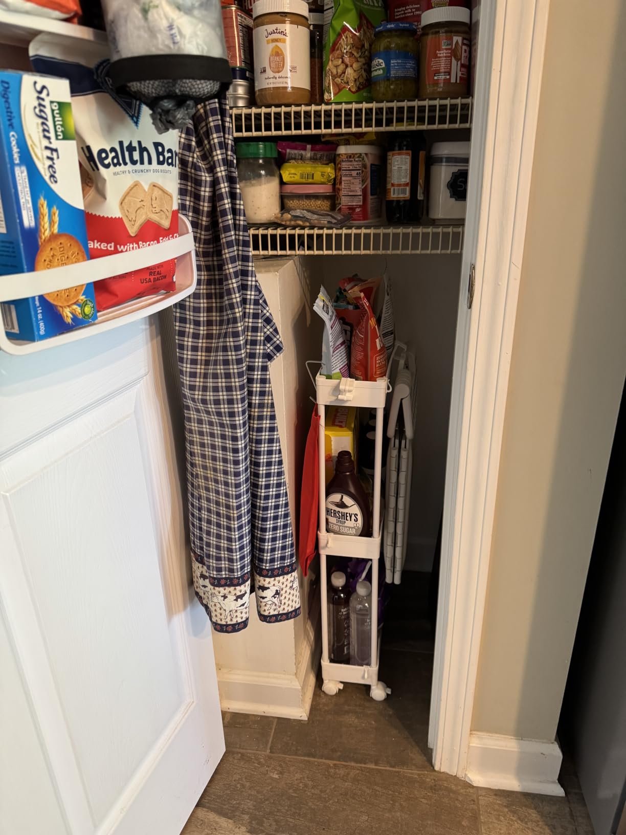 SPACEKEEPER Slim Rolling Storage Cart 4 Tier Bathroom Organizer Mobile Shelving Unit Utility Cart Tower Rack for Kitchen Laundry Narrow Places, White customer photo 1