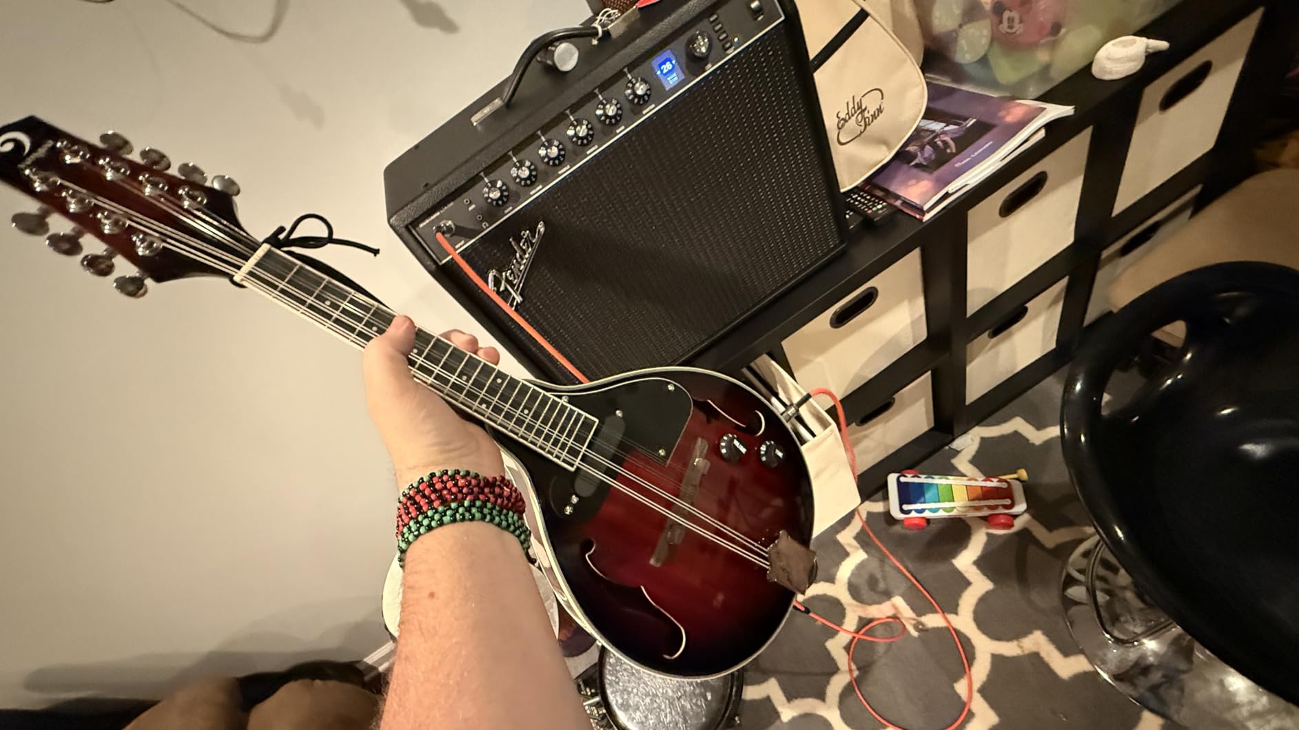 Vangoa Mandolin Musical Instrument A Style Acoustic Electric, 8 Strings Mahogany for Beginner Adults Teens, Red Burst customer photo 1