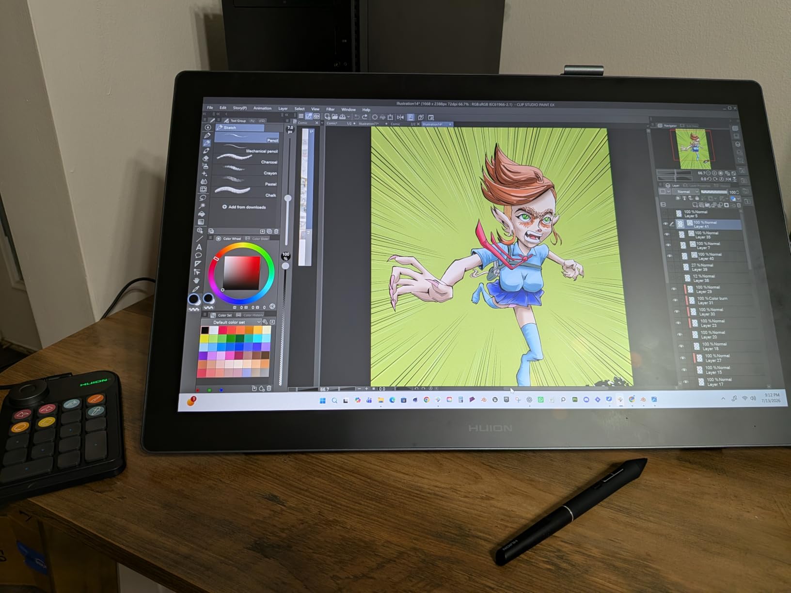 HUION Kamvas Pro 16 Drawing Tablet with Screen, 120% sRGB, Touch Bar, 15.6