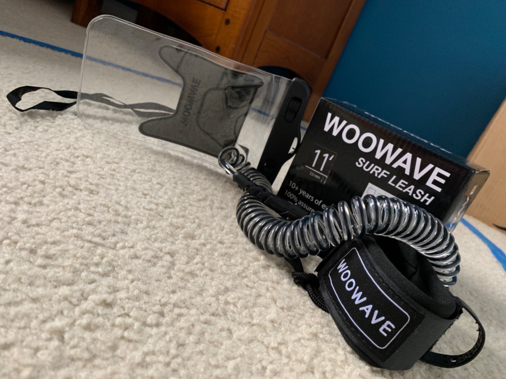 WOOWAVE SUP Leash 11 Foot Coiled Stand Up Paddle Board Surfboard Leash Stay on Board Ankle Strap with Waterproof Wallet/Phone Case customer photo 1