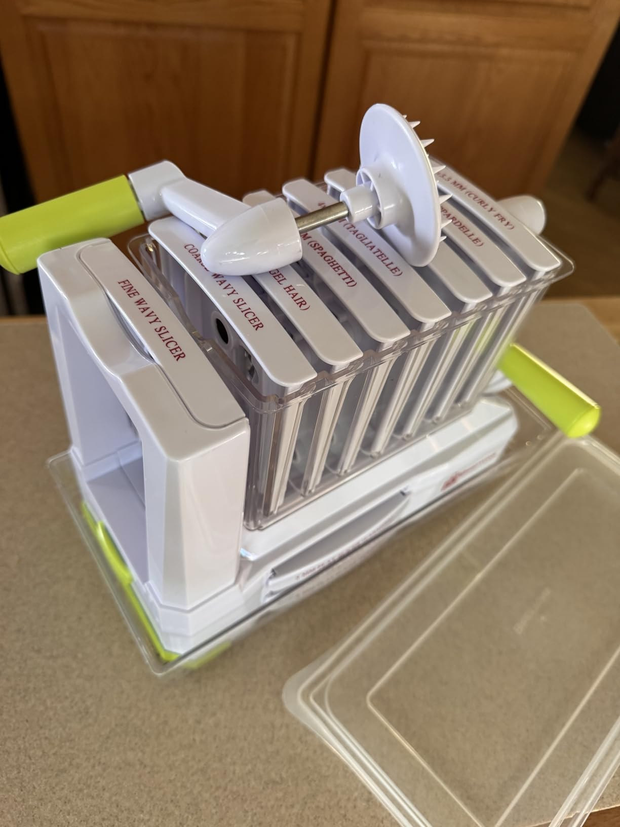 Brieftons 10-Blade Vegetable Spiralizer: Zoodle Maker & Veggie Noodle Maker, Potato String & Curly Fry Cutter, Japanese Steel Blades, Catch Container, Strong Suction Pad customer photo 1