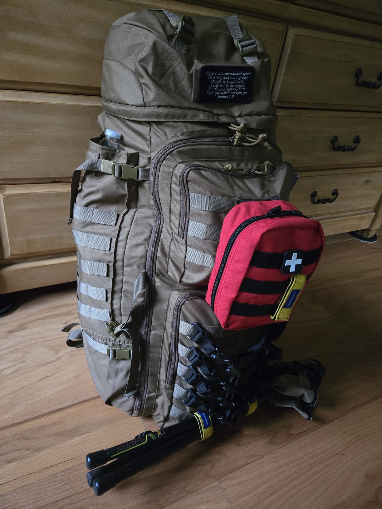 Mardingtop 75L Molle Hiking Internal Frame Backpacks with Rain Cover for Camping,Backpacking,Travelling(Khaki) customer photo 2
