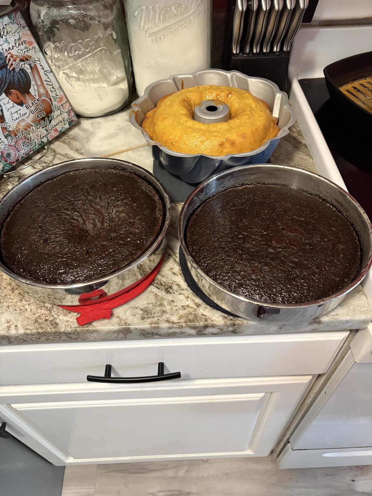 E-far 8 Inch Cake Pan Set of 3, Stainless Steel Round Layer Cake Baking Pans, Non-Toxic & Healthy, Mirror Finish & Dishwasher Safe customer photo 2