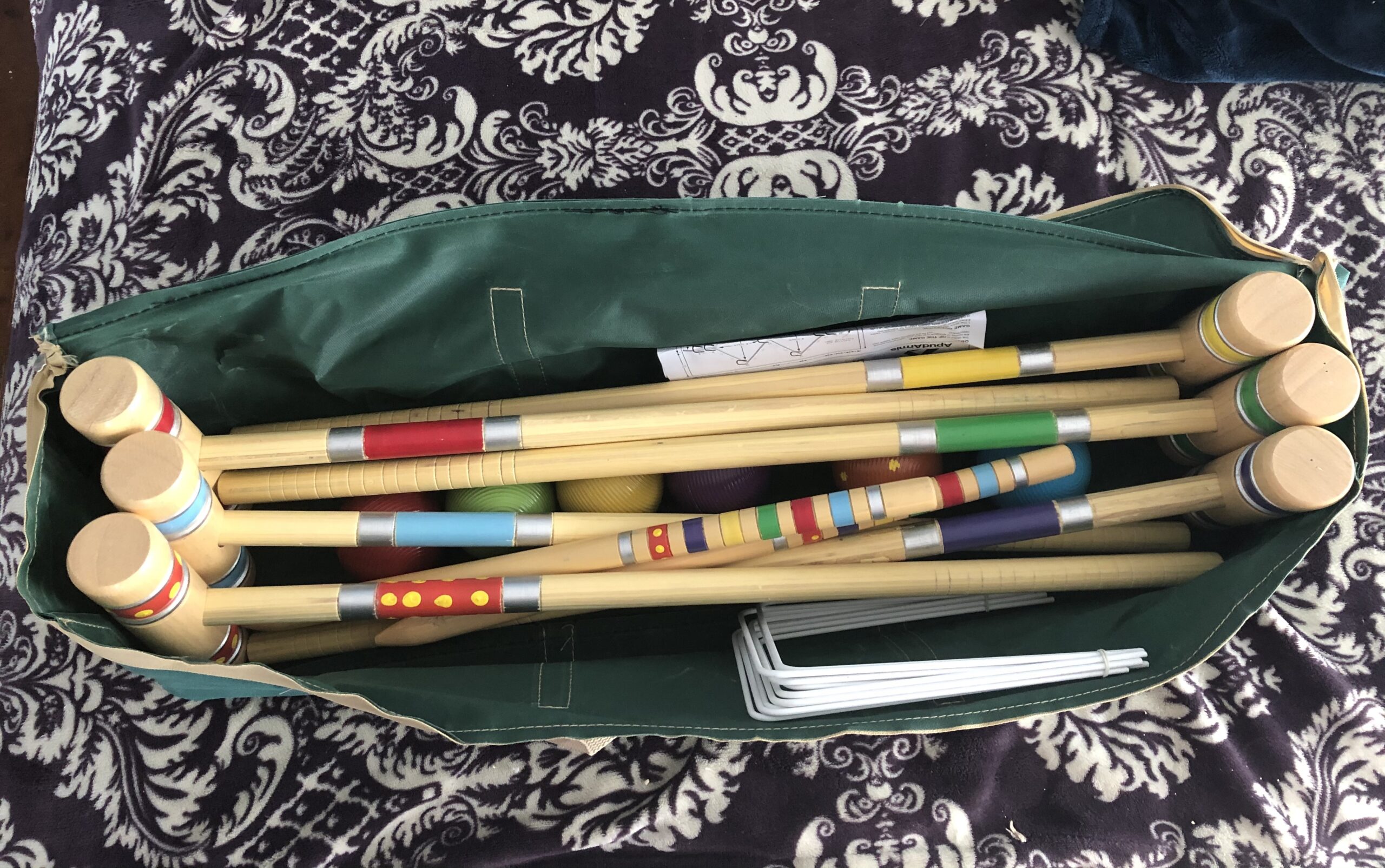 ApudArmis Six Player Croquet Set with Premium Rubber Wooden Mallets 28In, Colored Ball, Wickets, Stakes - Lawn Backyard Outdoor Game Set for Adults/Teenagers/Family customer photo 2