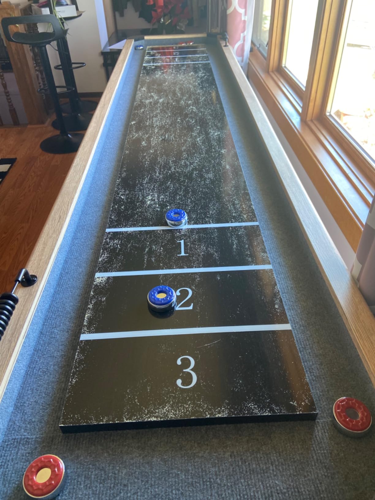 Barrington 9ft Shuffleboard Table with Scratch-Resistant Playfield and 8 Puck Set customer photo 2