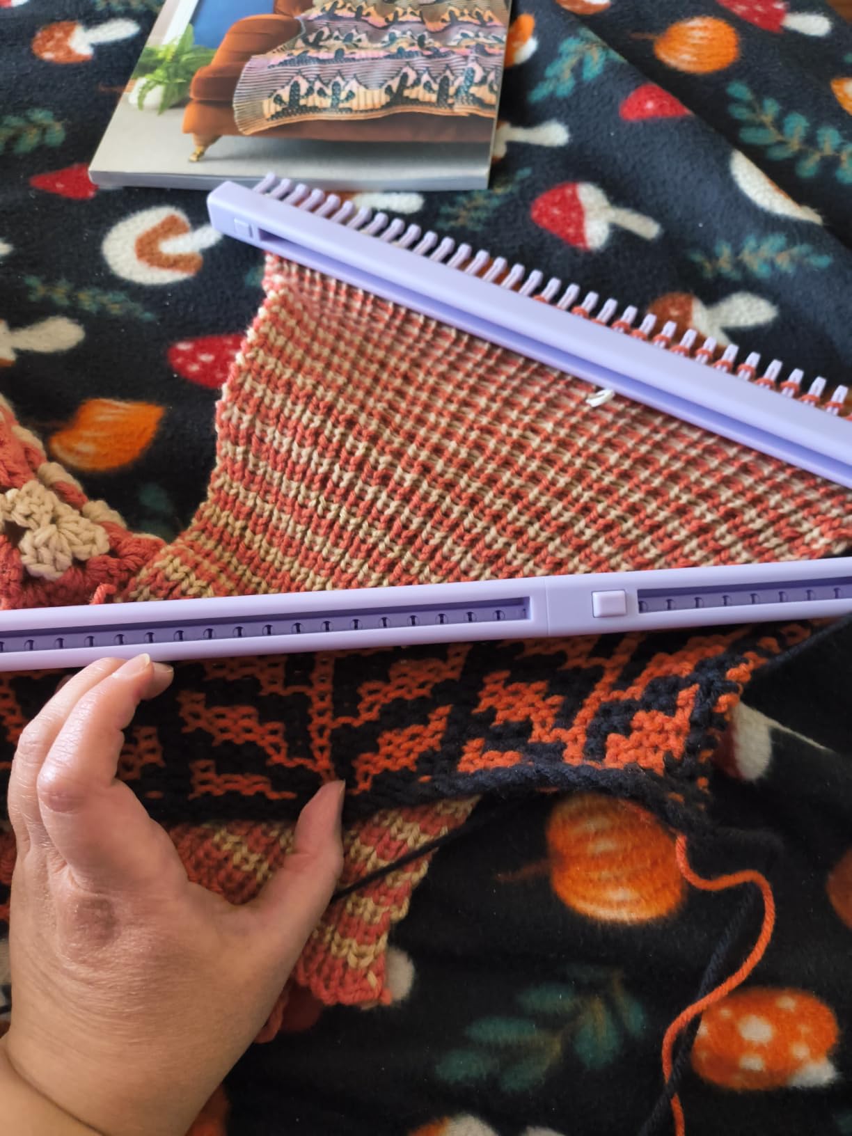 Authentic Knitting Board Adjustable Multi-Knit Loom, snap in parts, small and large gauge customer photo 2