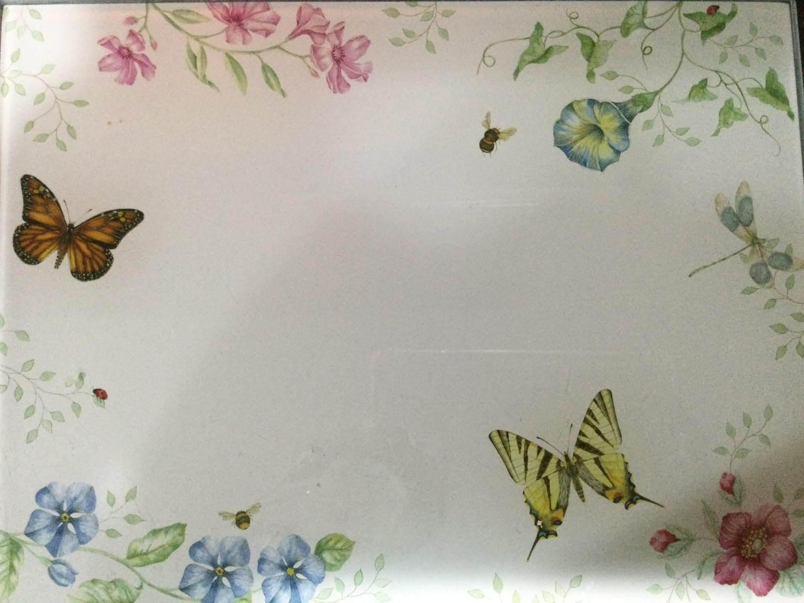 Lenox Kitchen, Butterfly Meadow Large Glass Cutting Board, Glass Material, Cutting Board For Home And Kitchen, Hand Wash Only, Butterflies Design, Tray (White, 1 Piece, 13 Inch W X 10.25 Inch L) customer photo 1