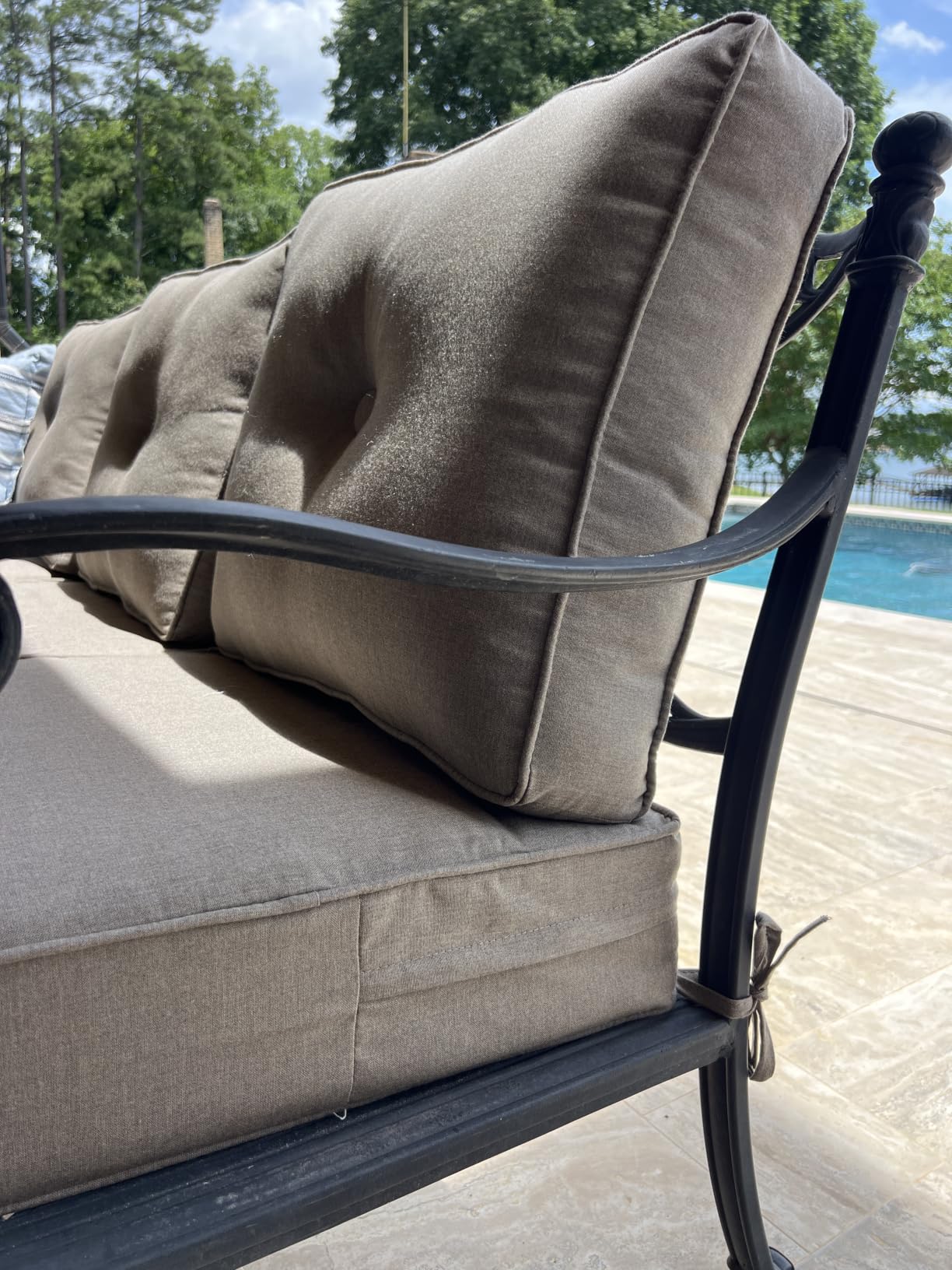 Greendale Home Fashions Outdoor 2-Piece Sunbrella Premium Deep Seat Cushion Set, Canvas Navy customer photo 1