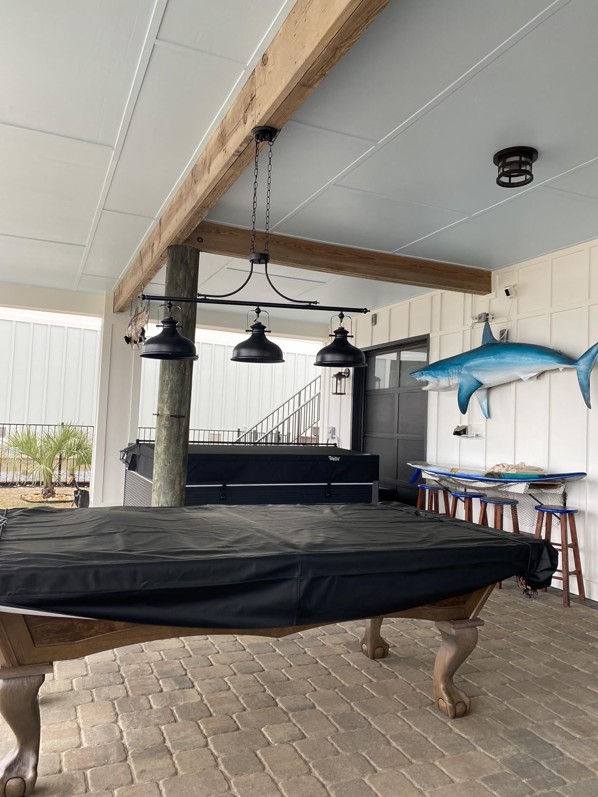 GZBtech Vintage 3-Light Pendant Lighting Fixture, 59.06'' H Adjustable Rustic Hanging Billiard Light Over The Pool Table, Industrial Black Metal Chandelier for Dinning Room Kitchen Island, UL Listed customer photo 1
